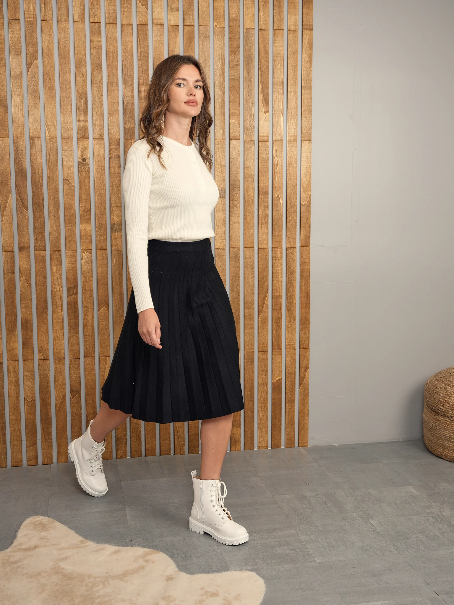 Knit Pleated Skirt - 26" - Image 5