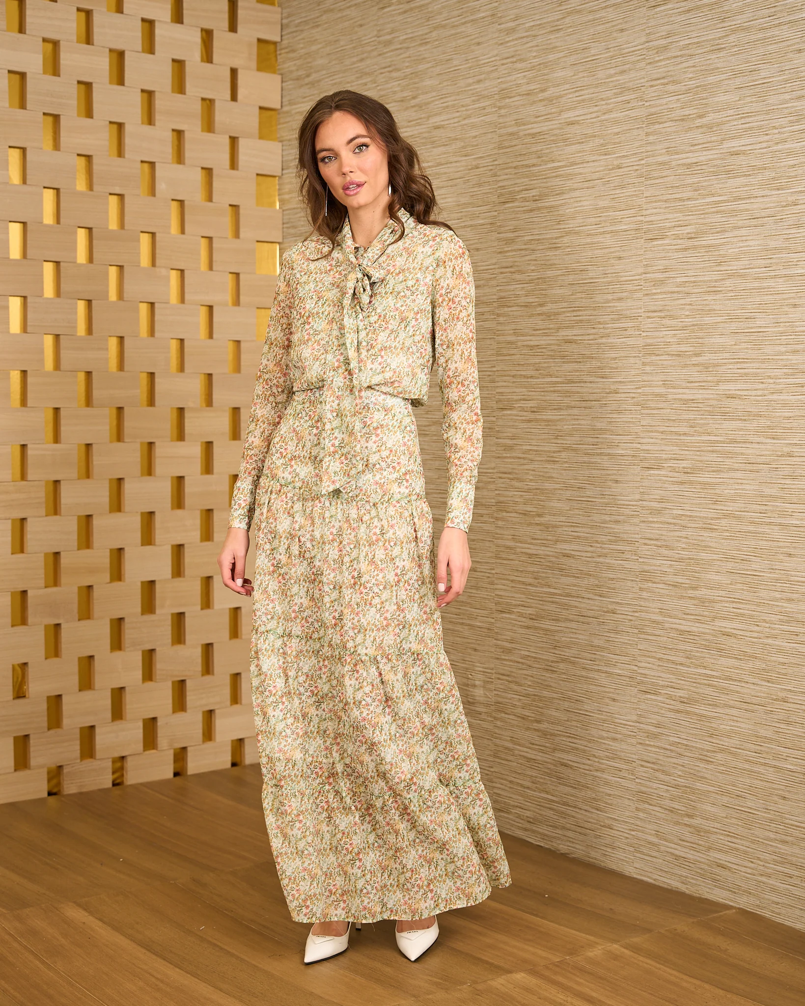 The Fleurs Print Tie Blouse - Image 10