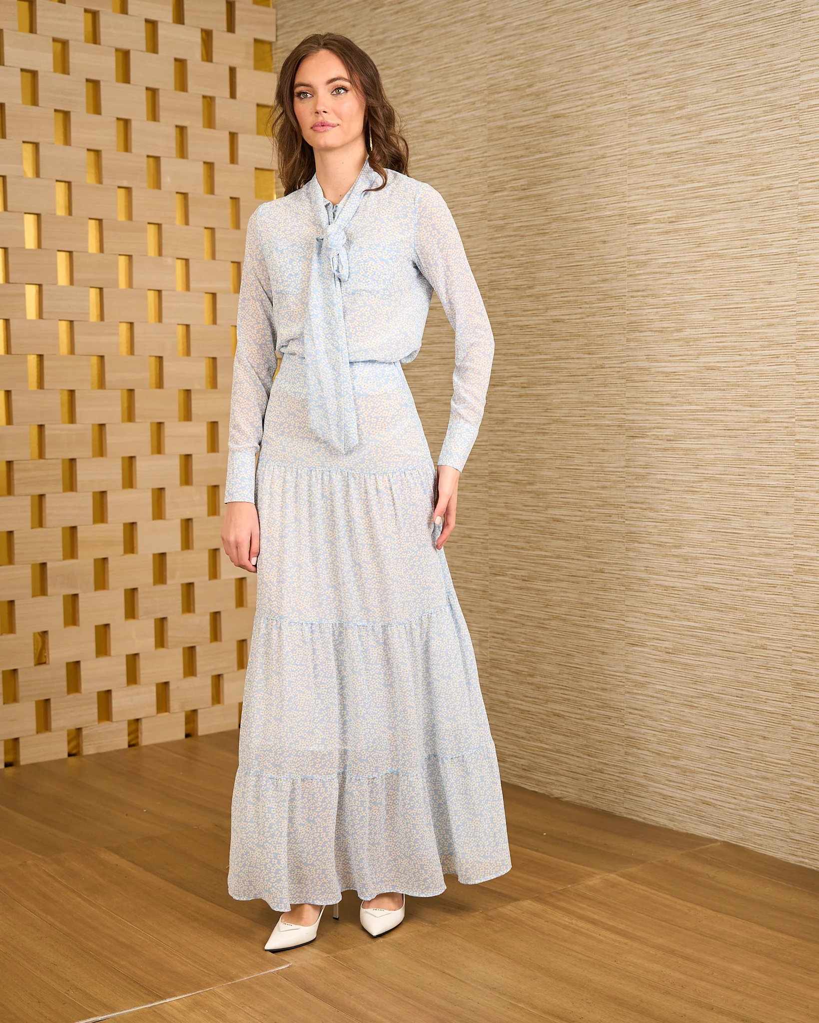 The Fleurs Print Tie Blouse - Image 13