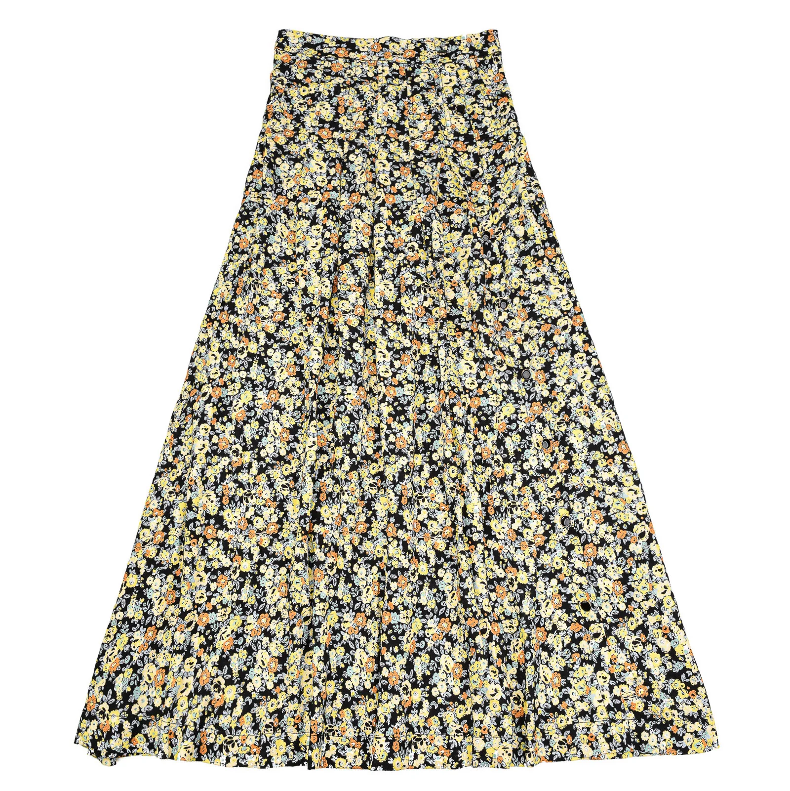 Print Pleated Buttons Skirt - Image 27
