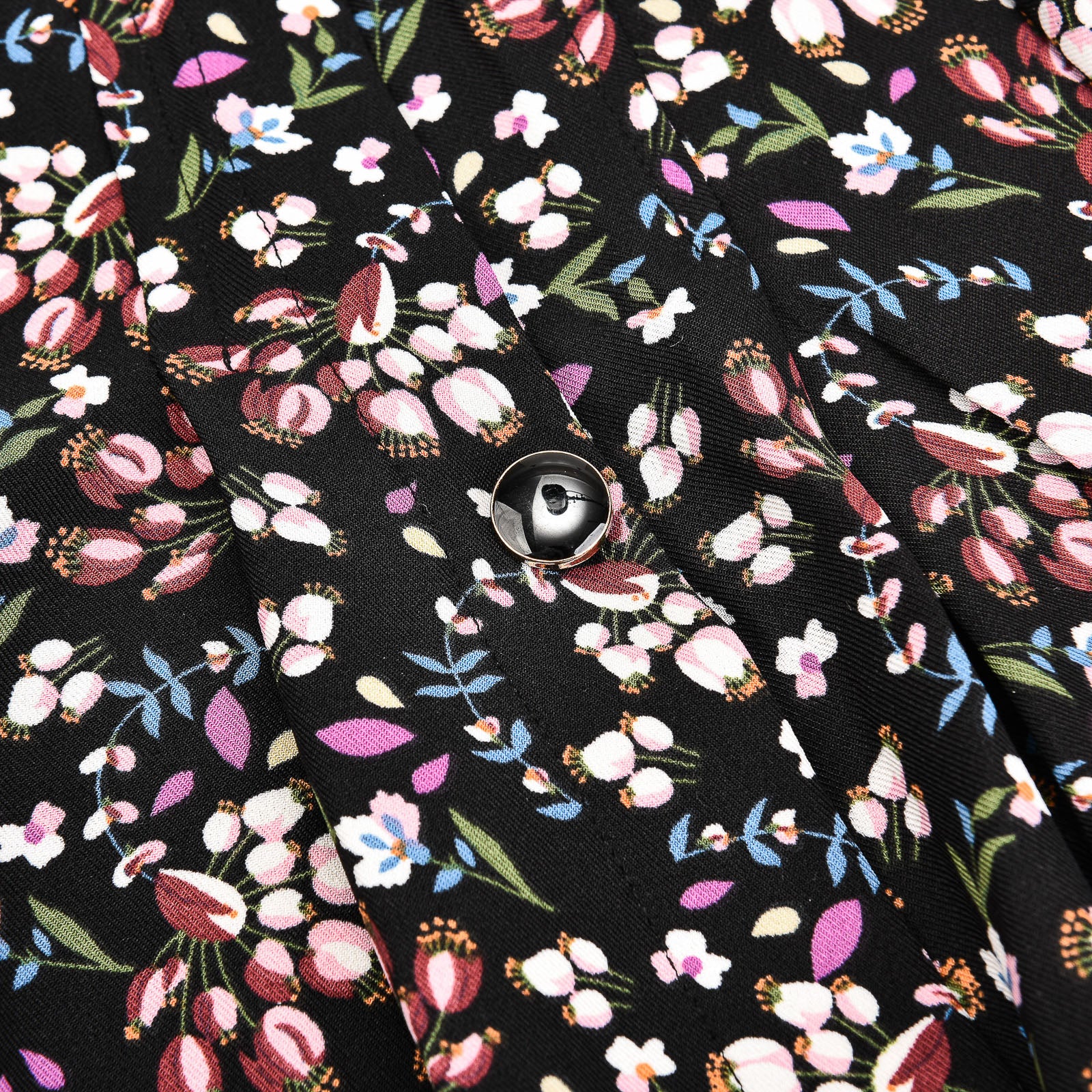 Print Pleated Buttons Skirt - Image 30