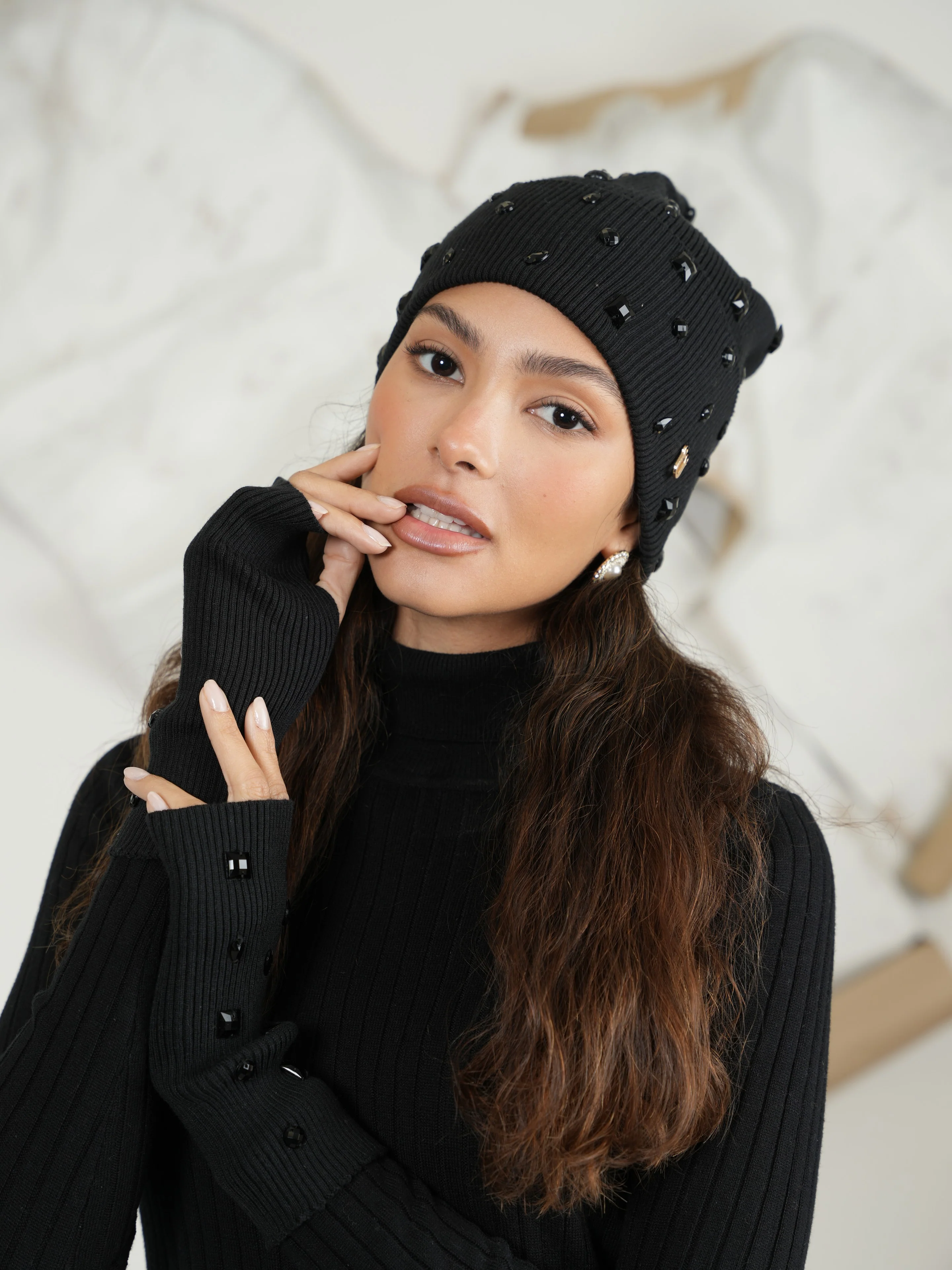 Studded Fingerless Gloves - Image 13