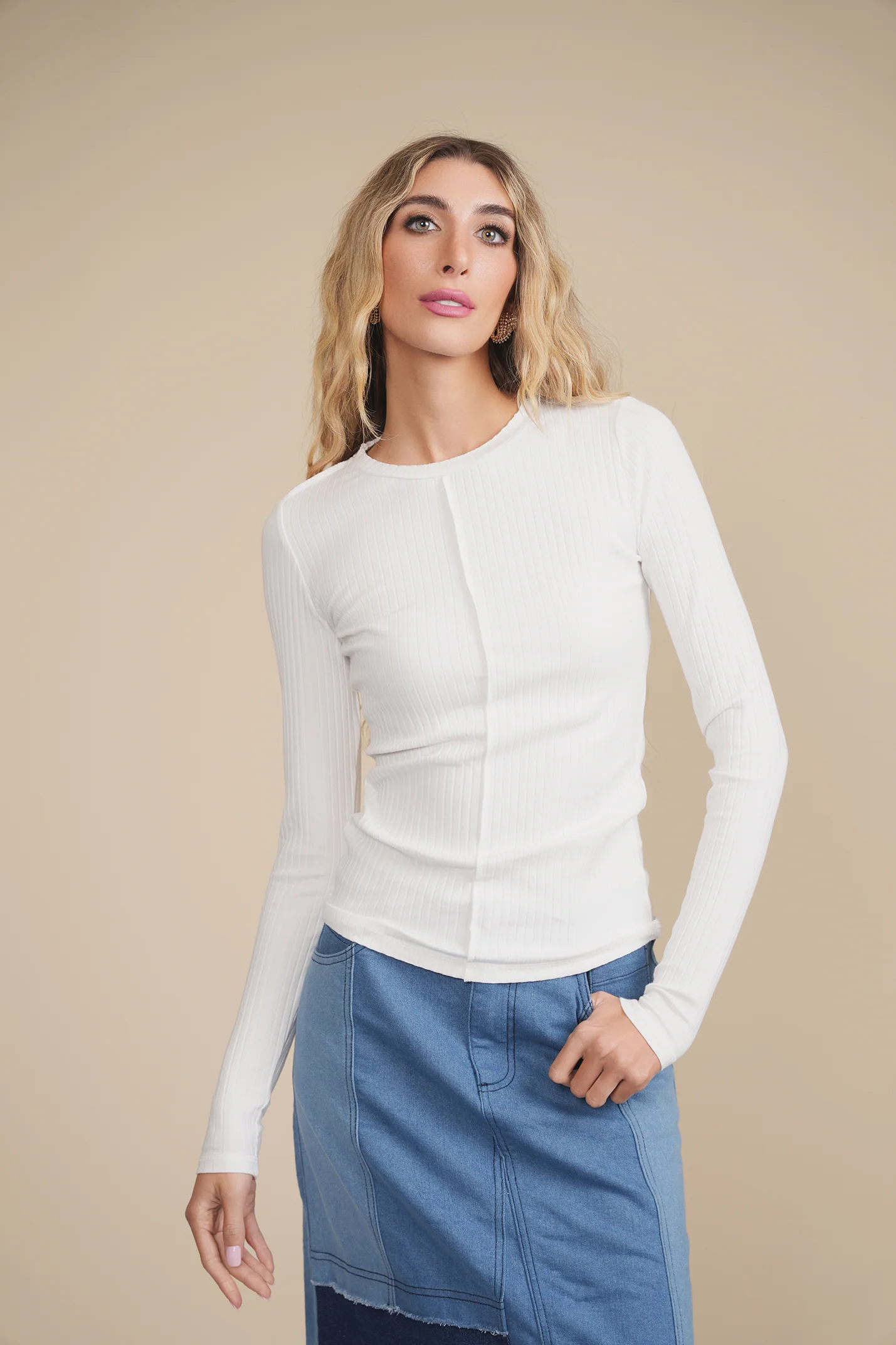 Wide Rib Long Sleeve Tee - Image 3