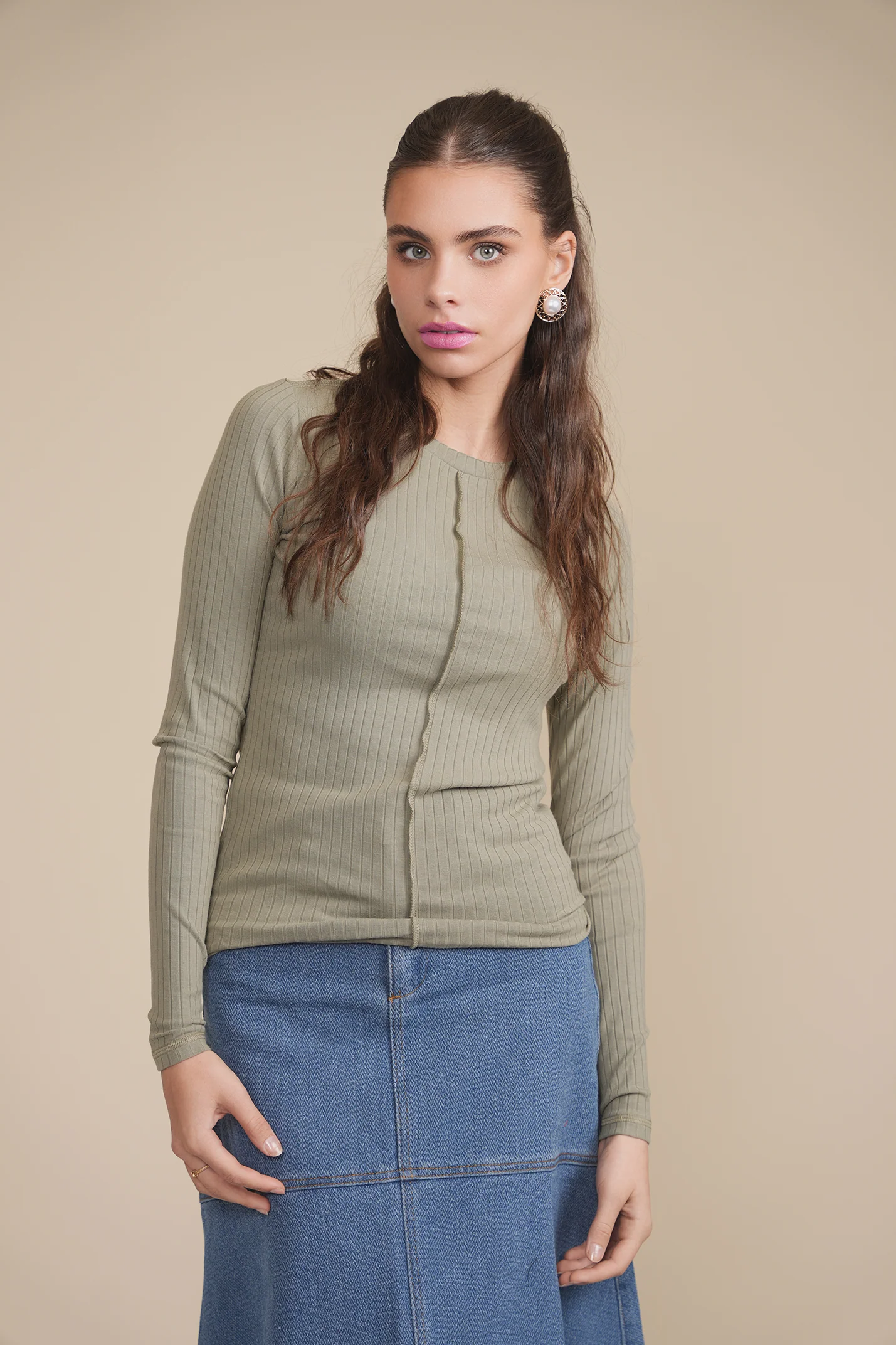 Wide Rib Long Sleeve Tee - Image 4