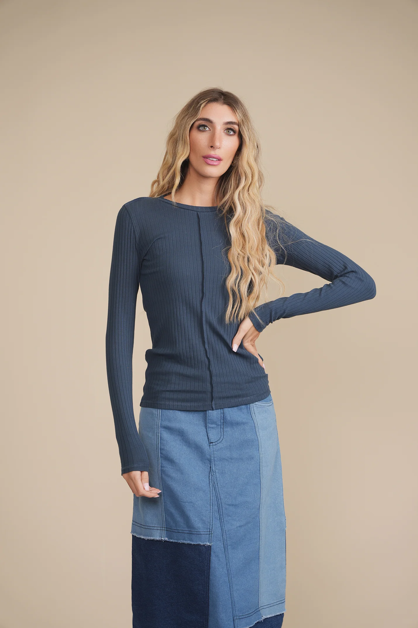 Wide Rib Long Sleeve Tee - Image 7