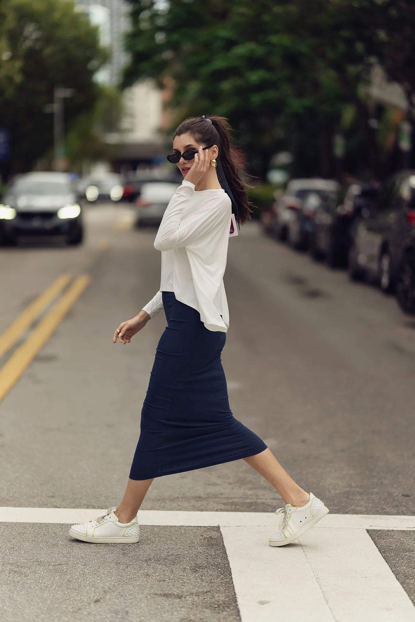 Soft Rib Straight Midi Skirt - Image 27