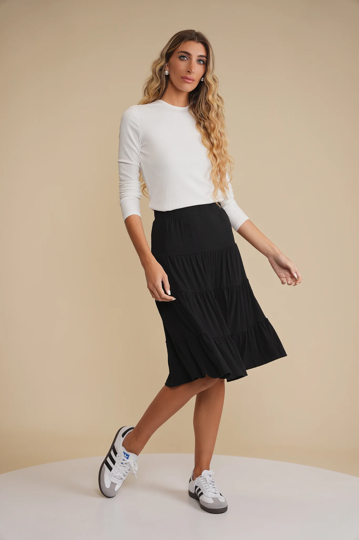 Soft Rib Tiered Skirt - Image 12