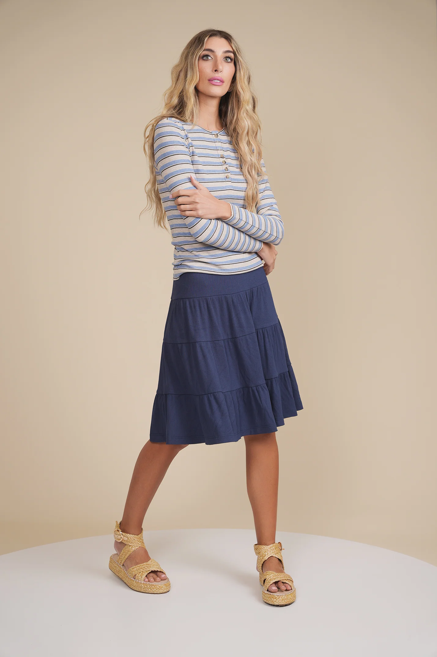 Soft Rib Tiered Skirt - Image 15