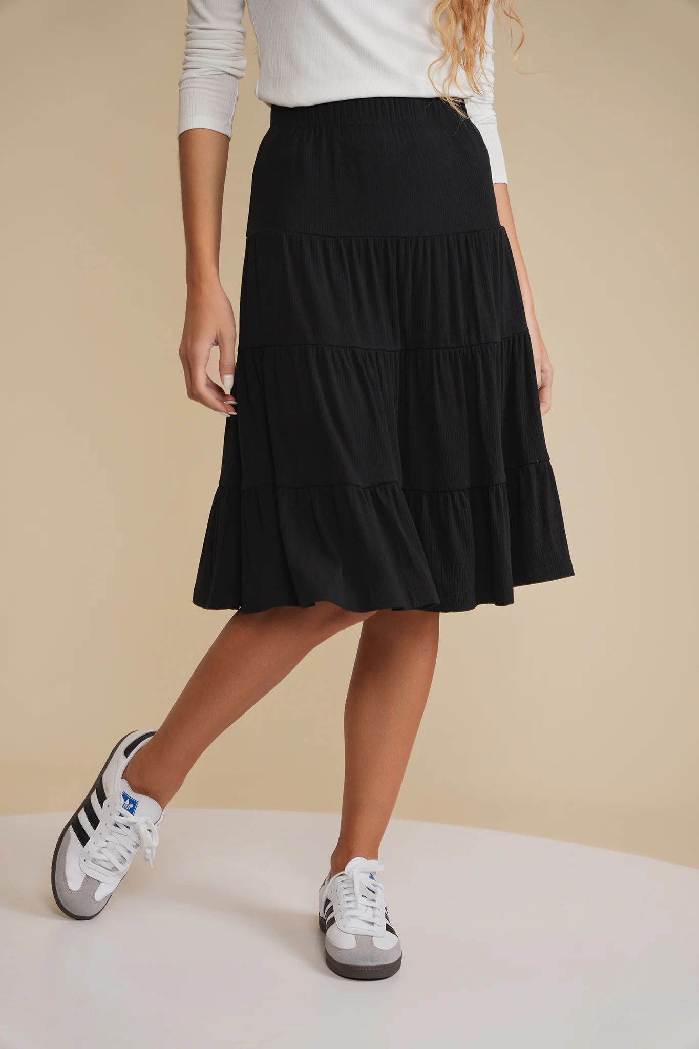 Soft Rib Tiered Skirt - Image 6