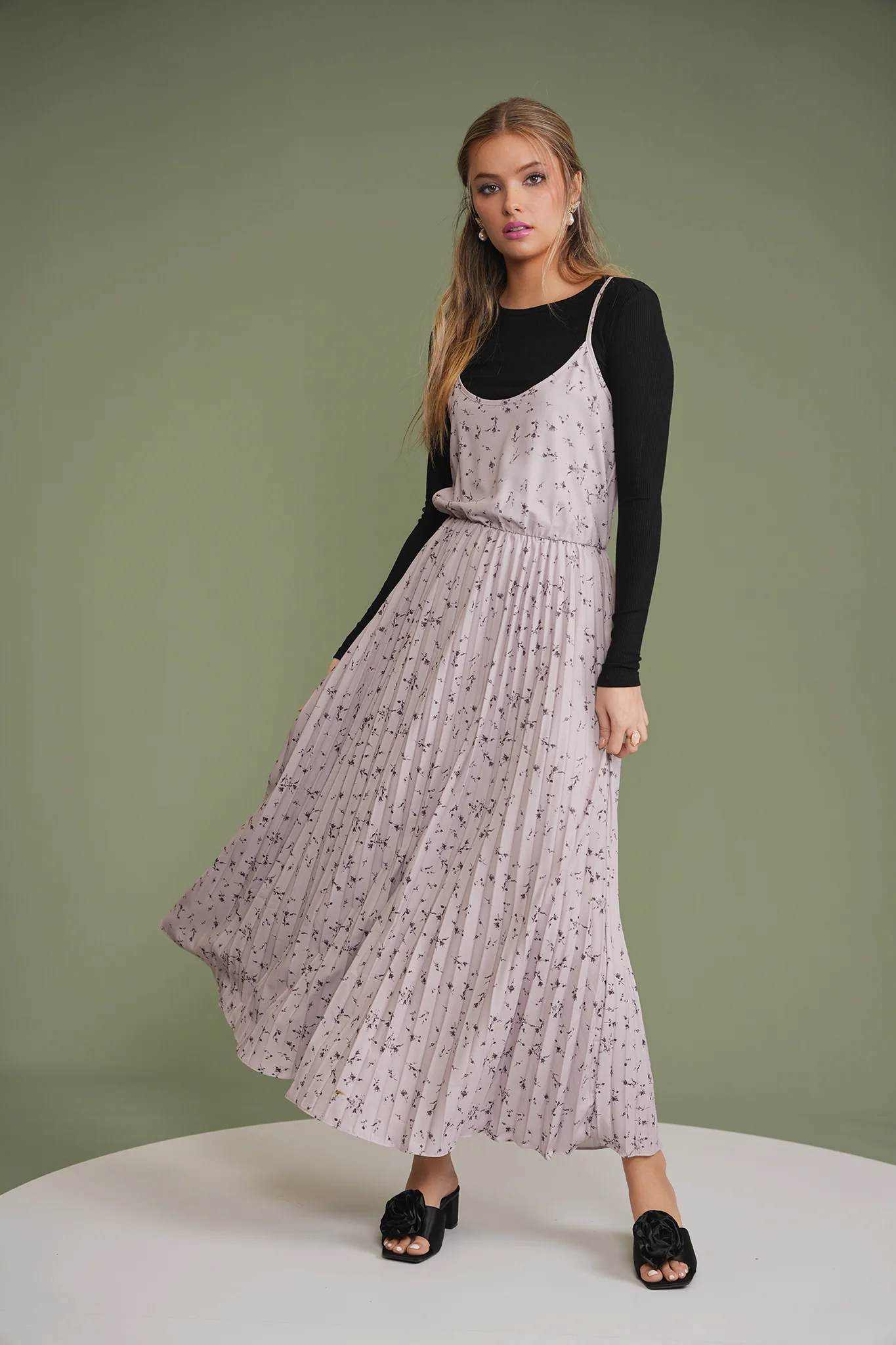 Pleated Slip Dress - Image 36