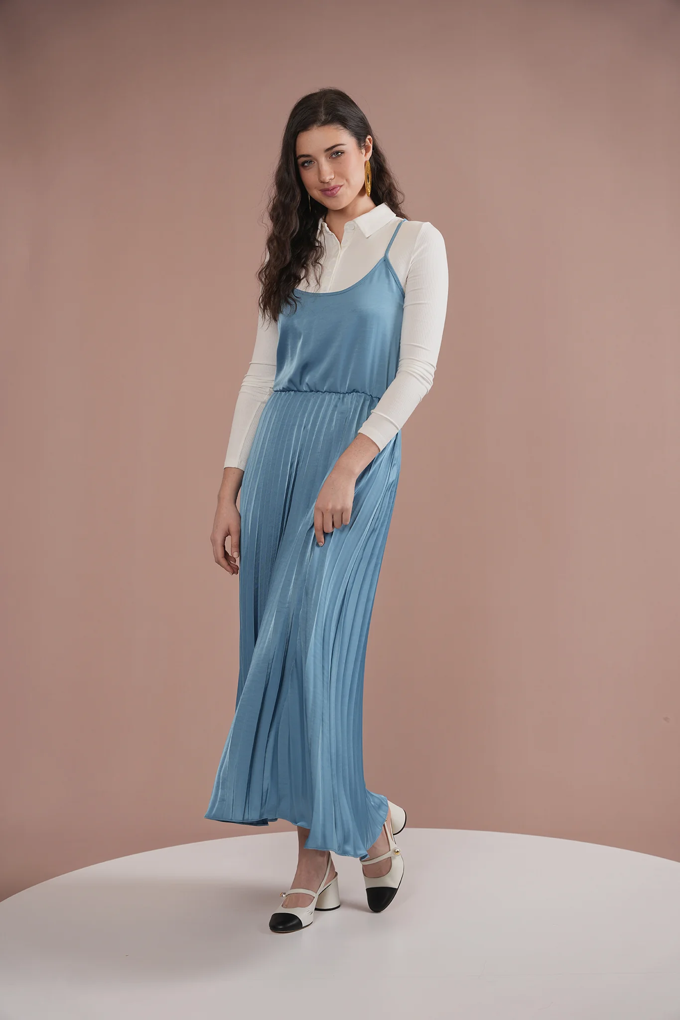 Pleated Slip Dress - Image 6