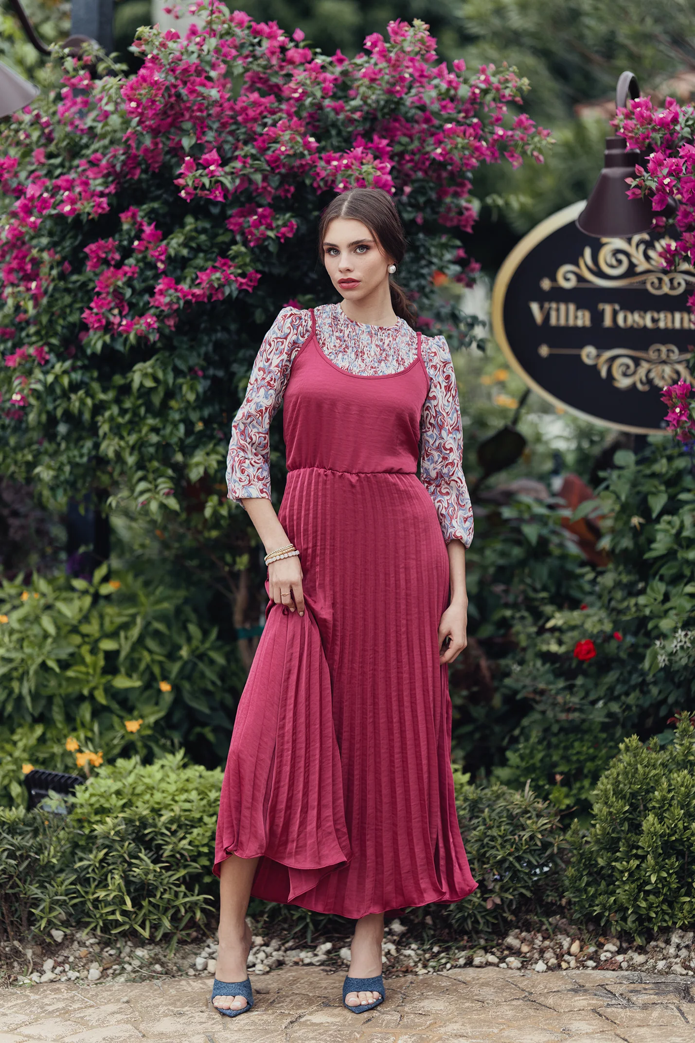 Pleated Slip Dress - Image 8
