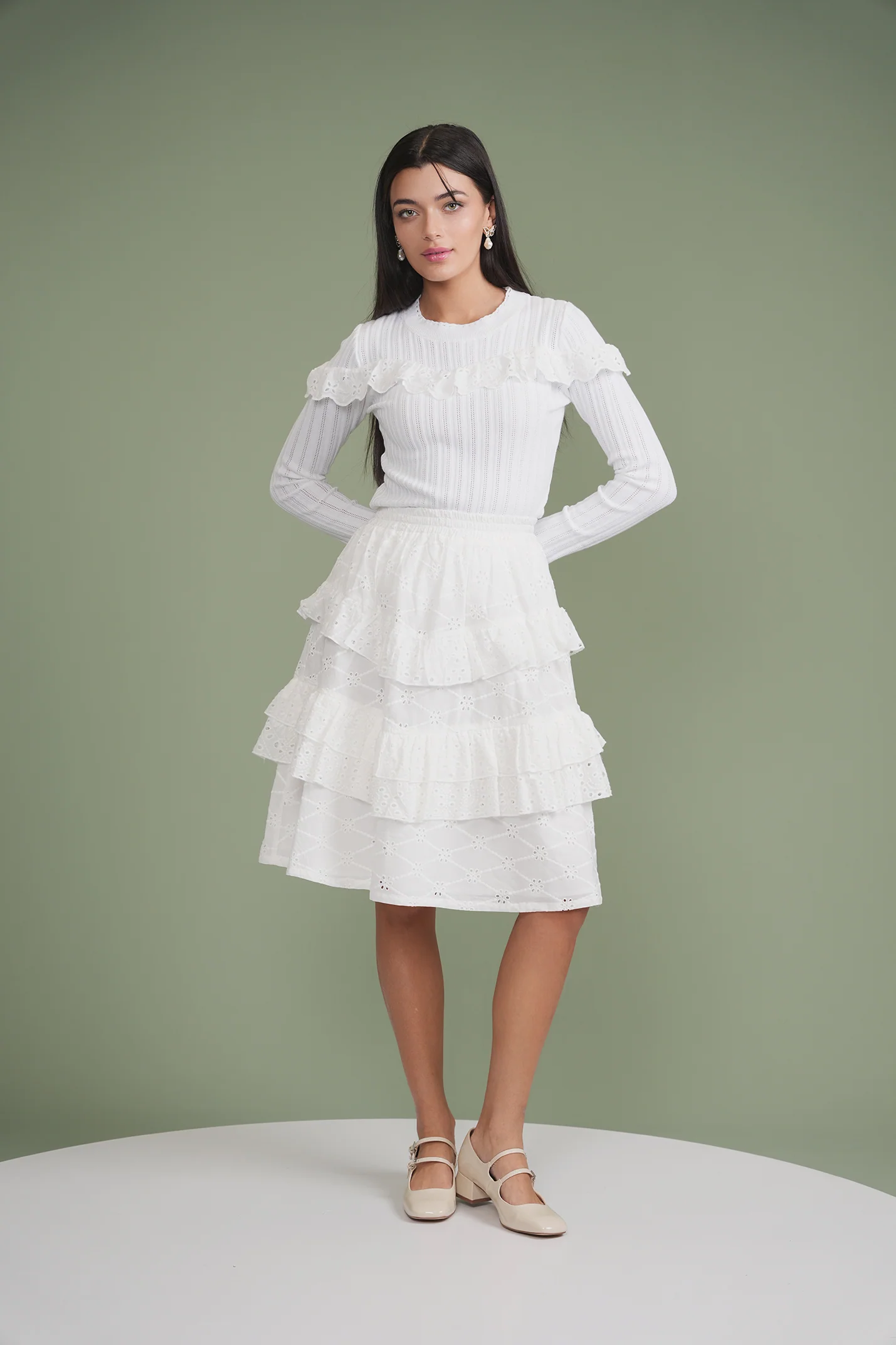 Eyelet Ruffle Skirt - Image 16