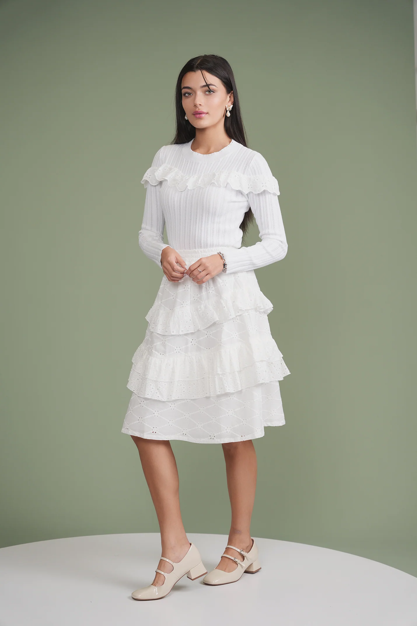 Eyelet Ruffle Skirt - Image 17