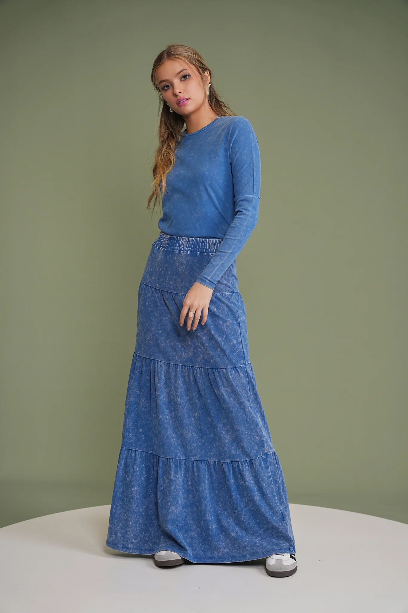 Wash Maxi Tiered Skirt - Image 23