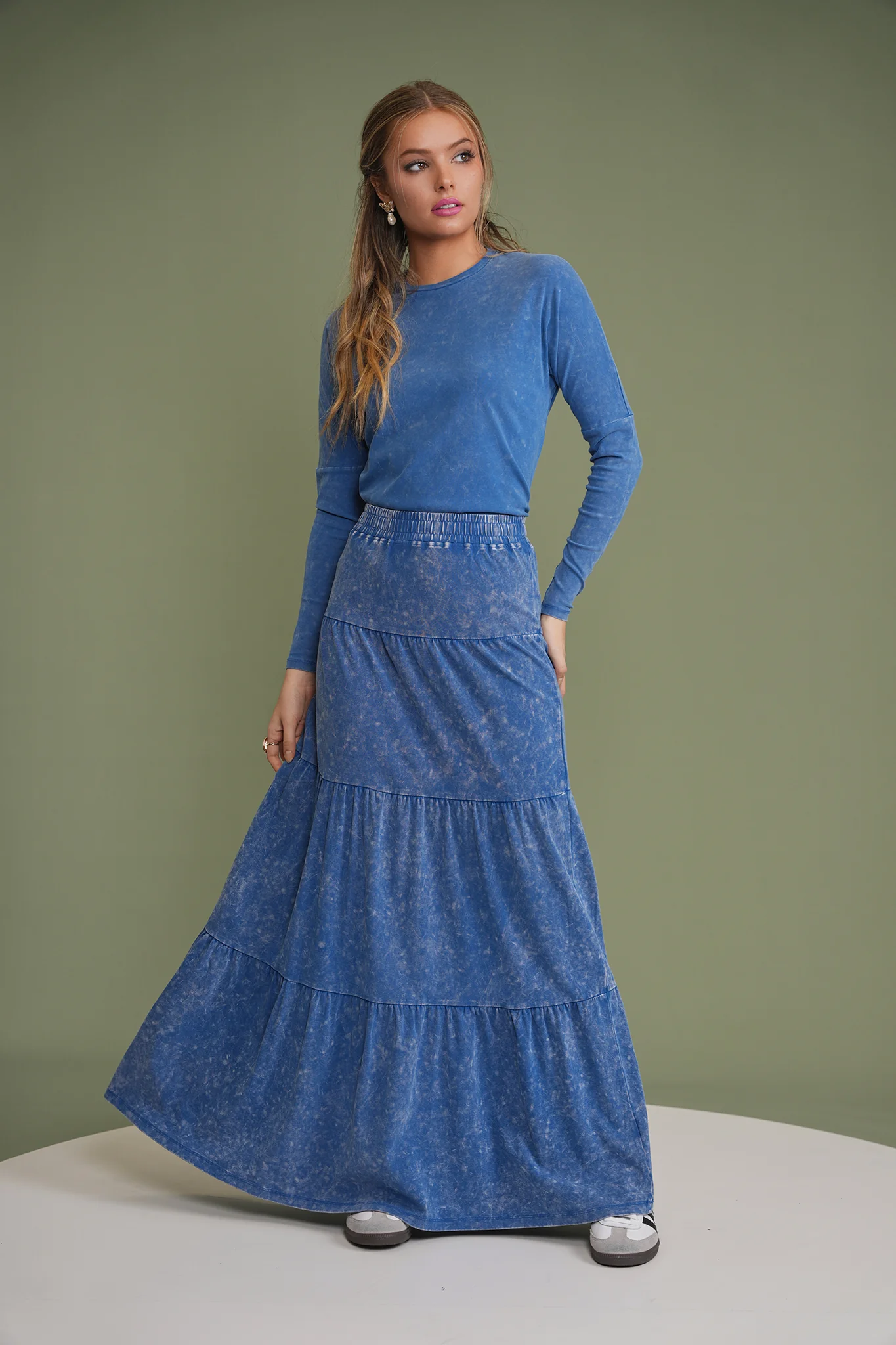Wash Maxi Tiered Skirt - Image 24