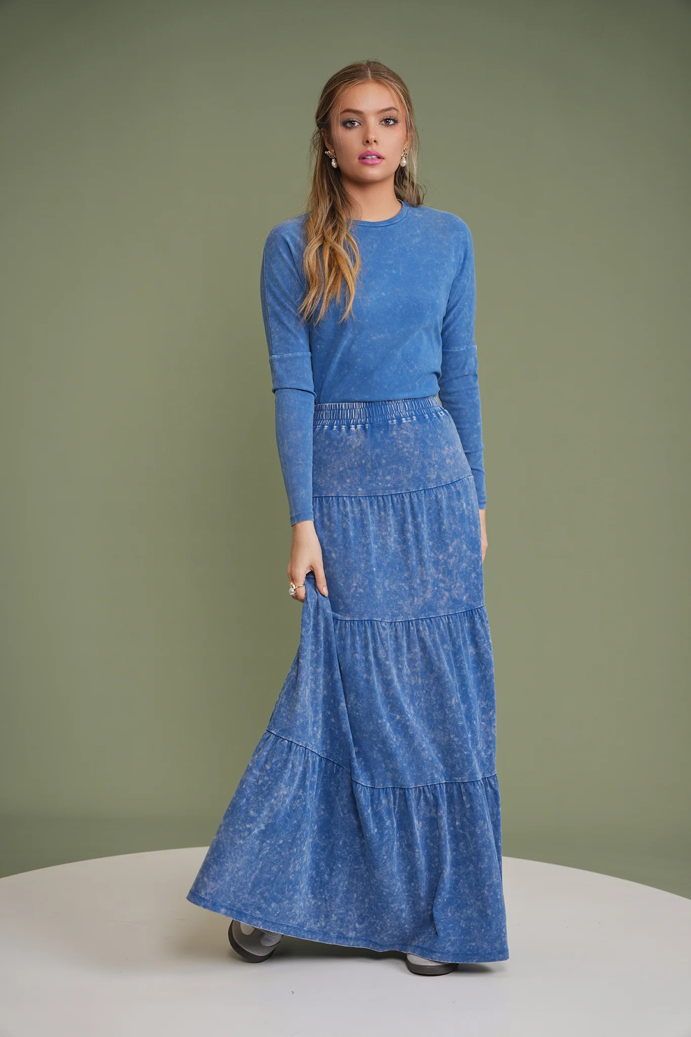 Wash Maxi Tiered Skirt - Image 25