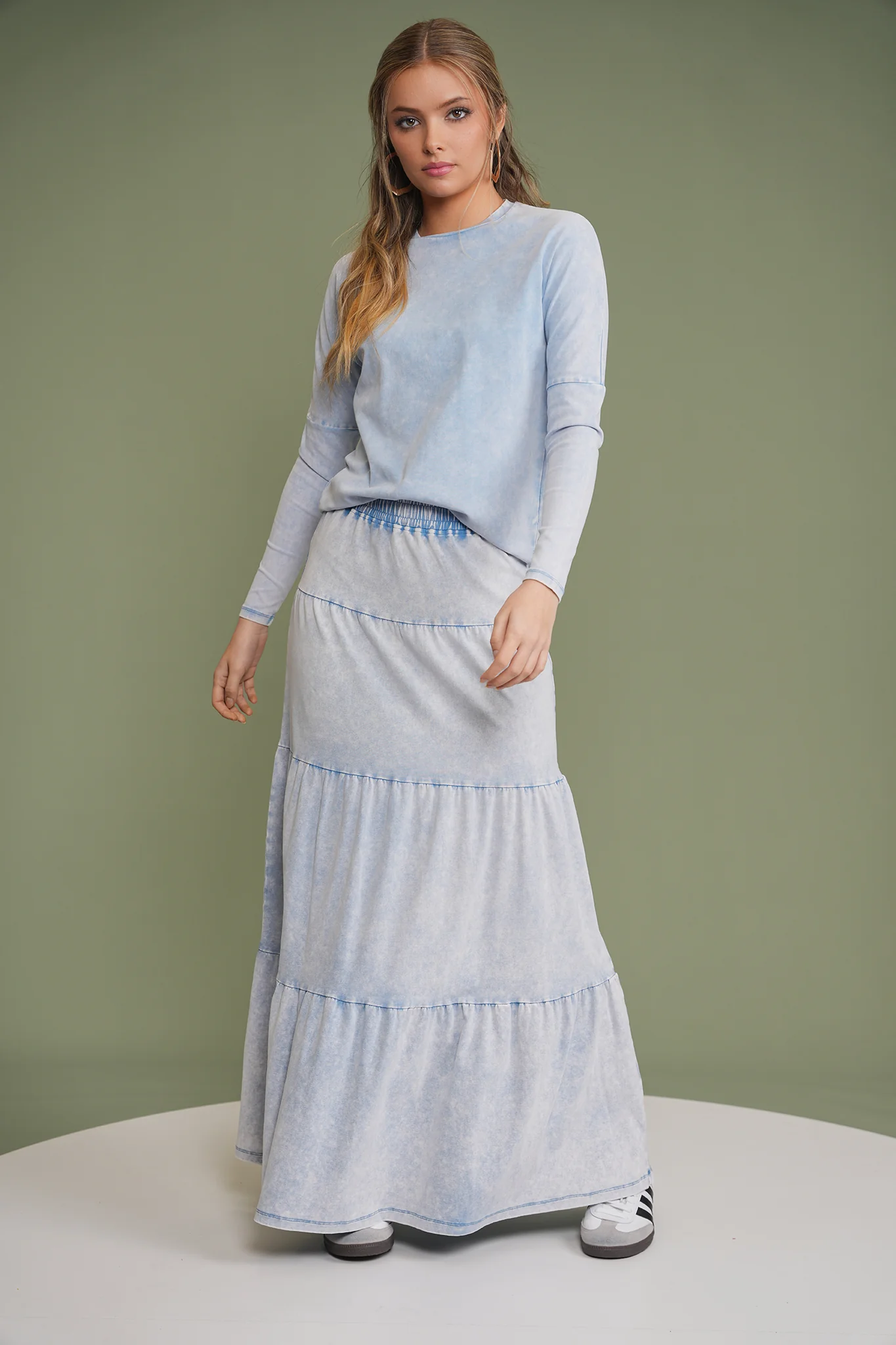 Wash Maxi Tiered Skirt - Image 3