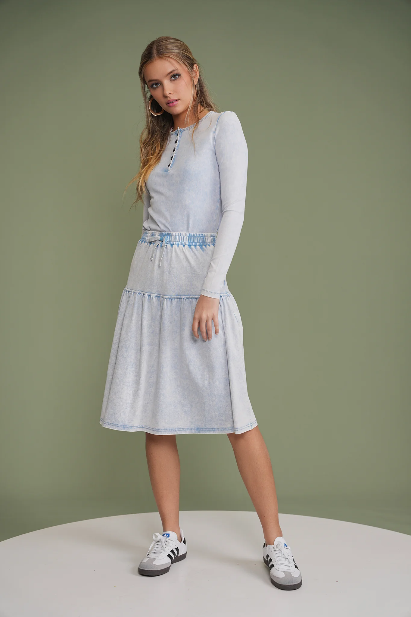 Wash Tiered Skirt - Image 3