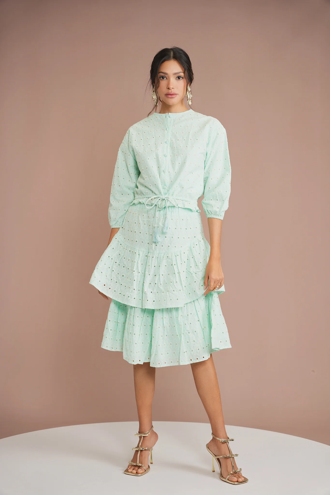 Eyelet Tiered Skirt - Image 2