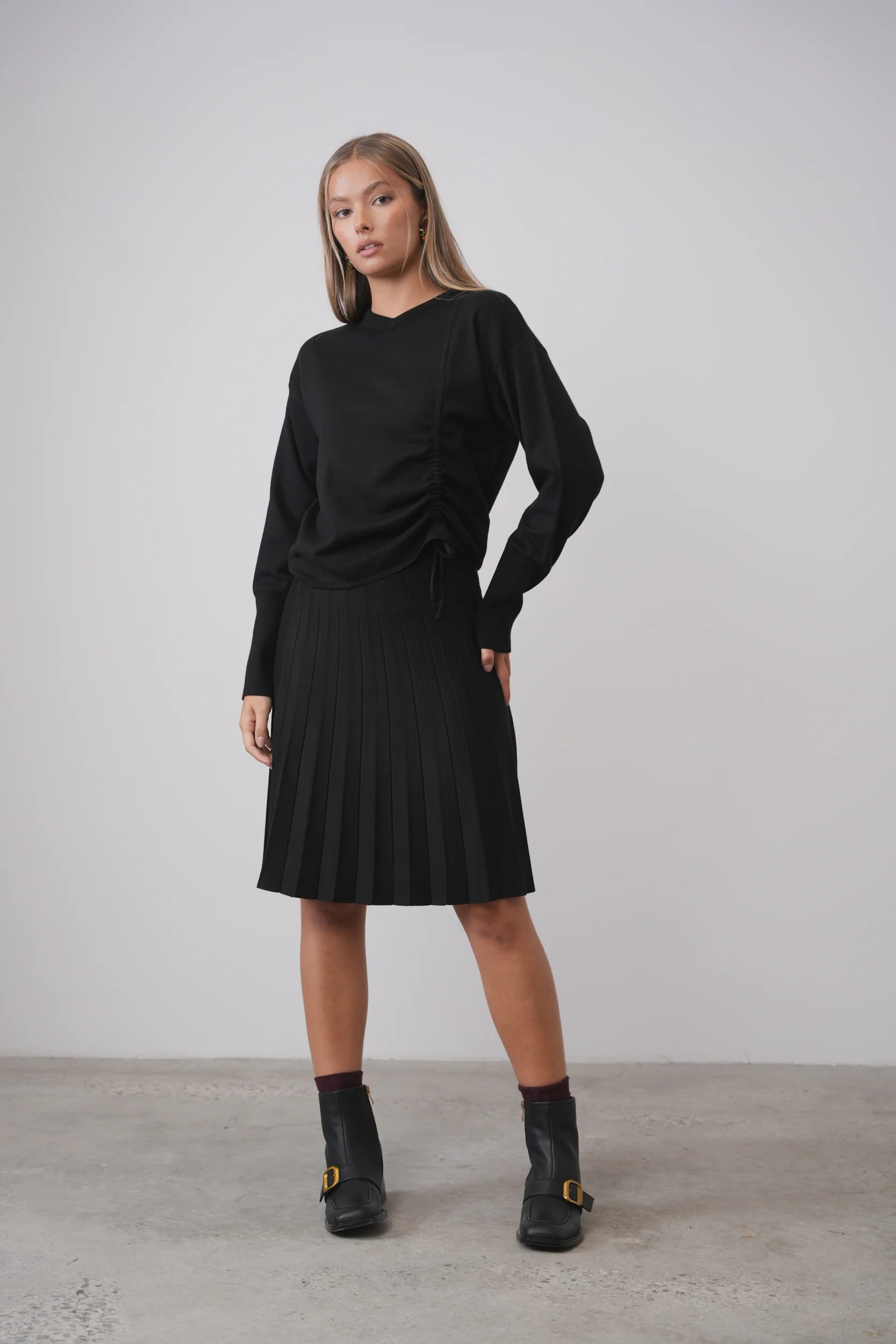 Knit Pleated Skirt 23" - Image 5