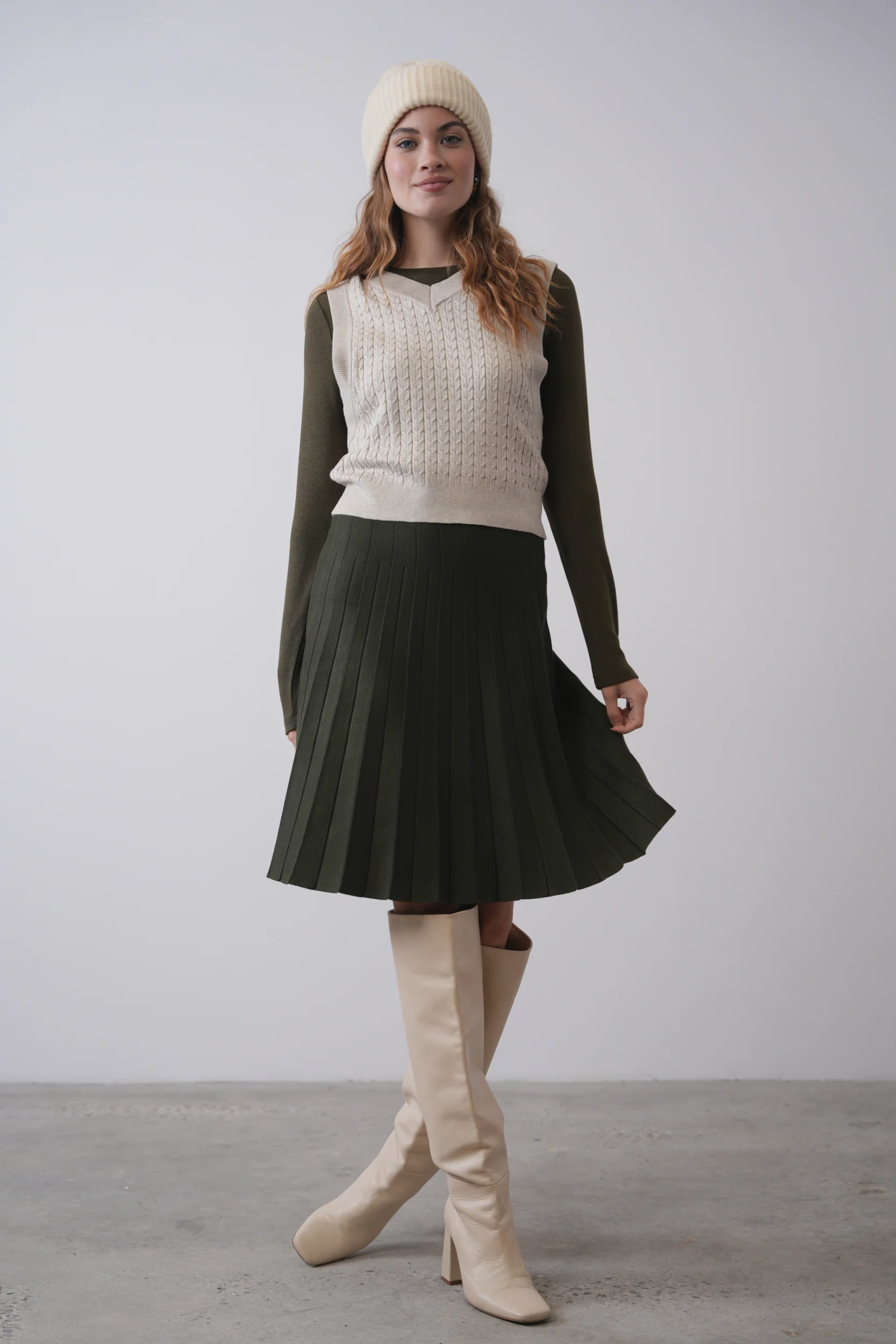Knit Pleated Skirt 23" - Image 6