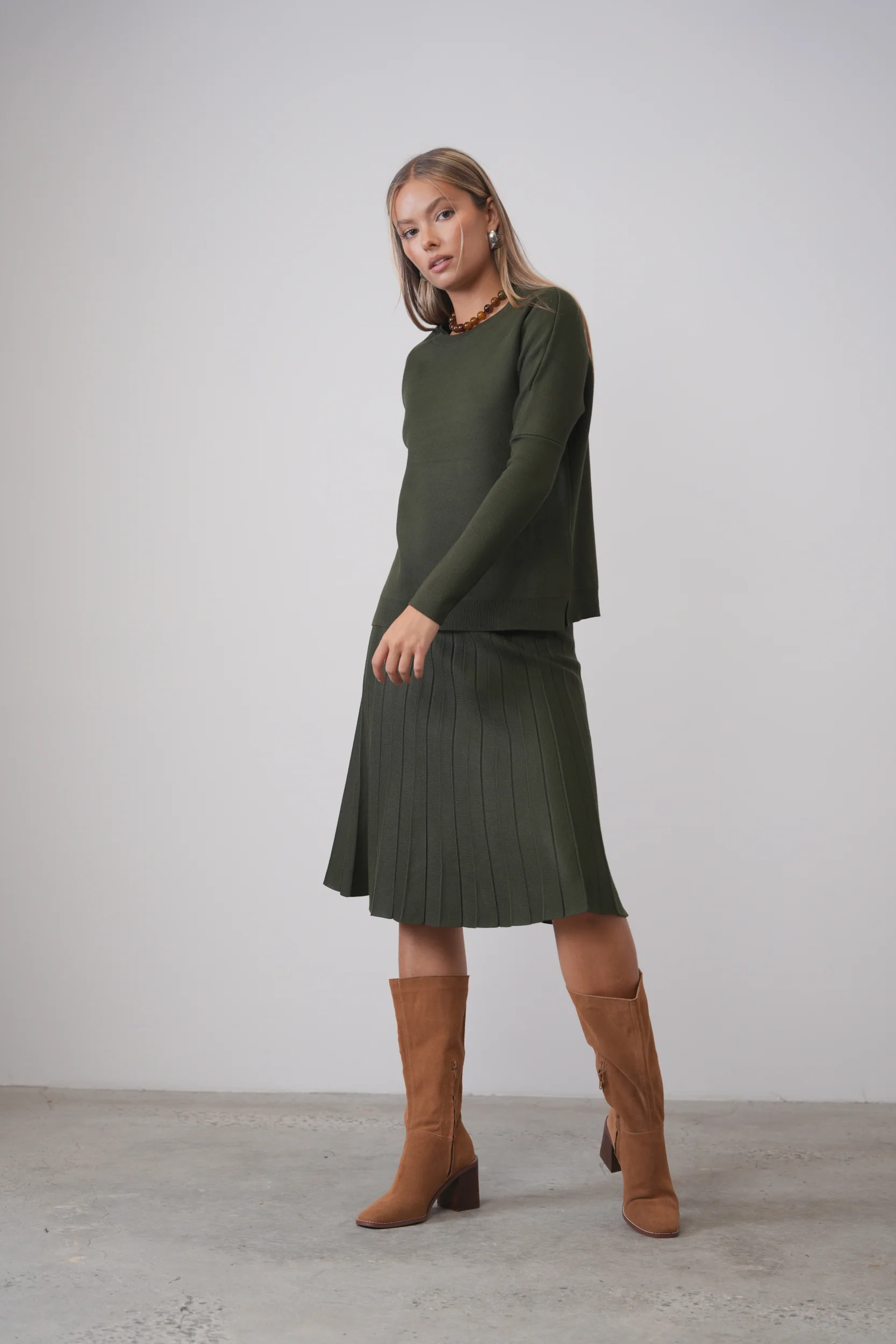 Knit Pleated Skirt 26" - Image 3