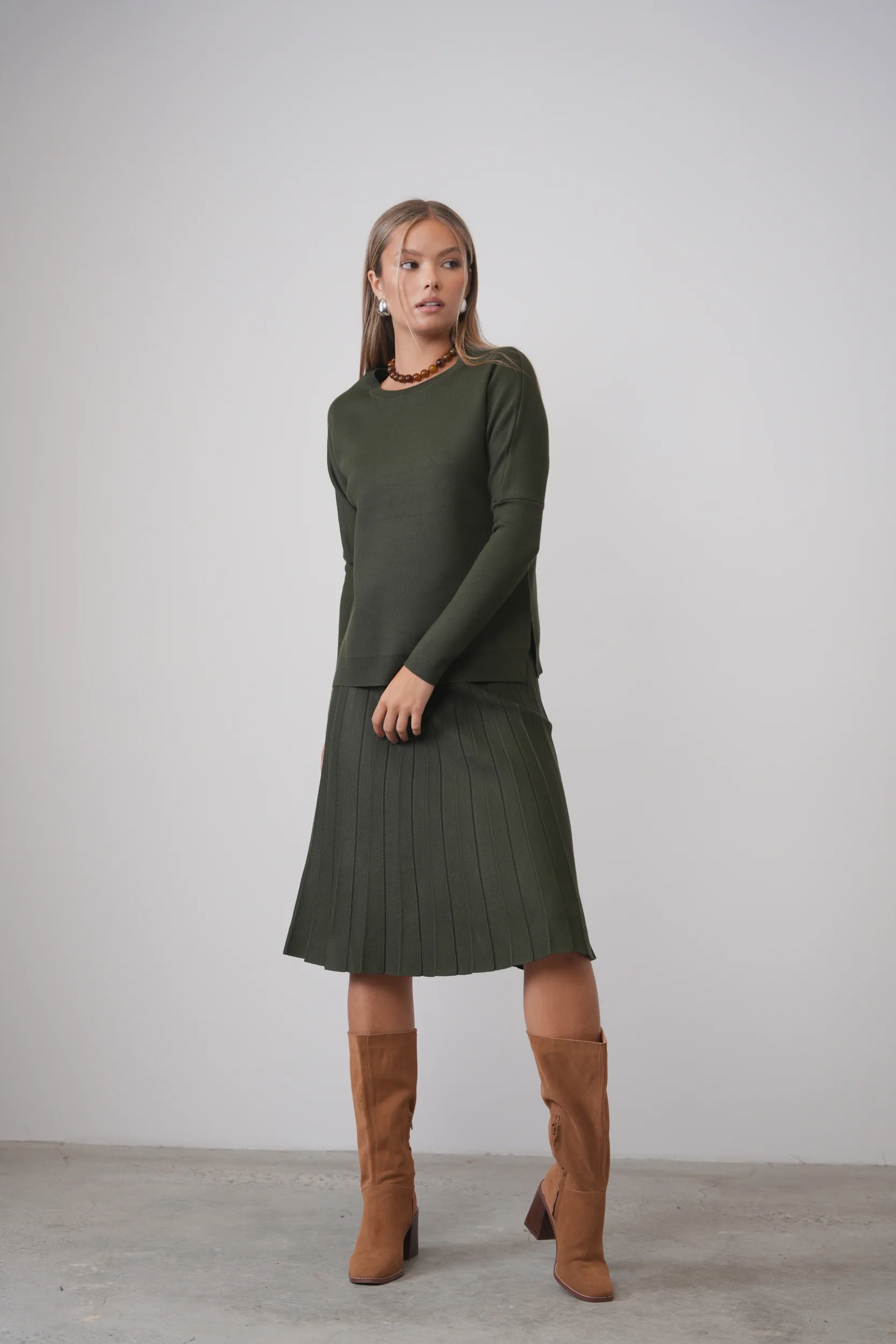 Knit Pleated Skirt 26" - Image 6