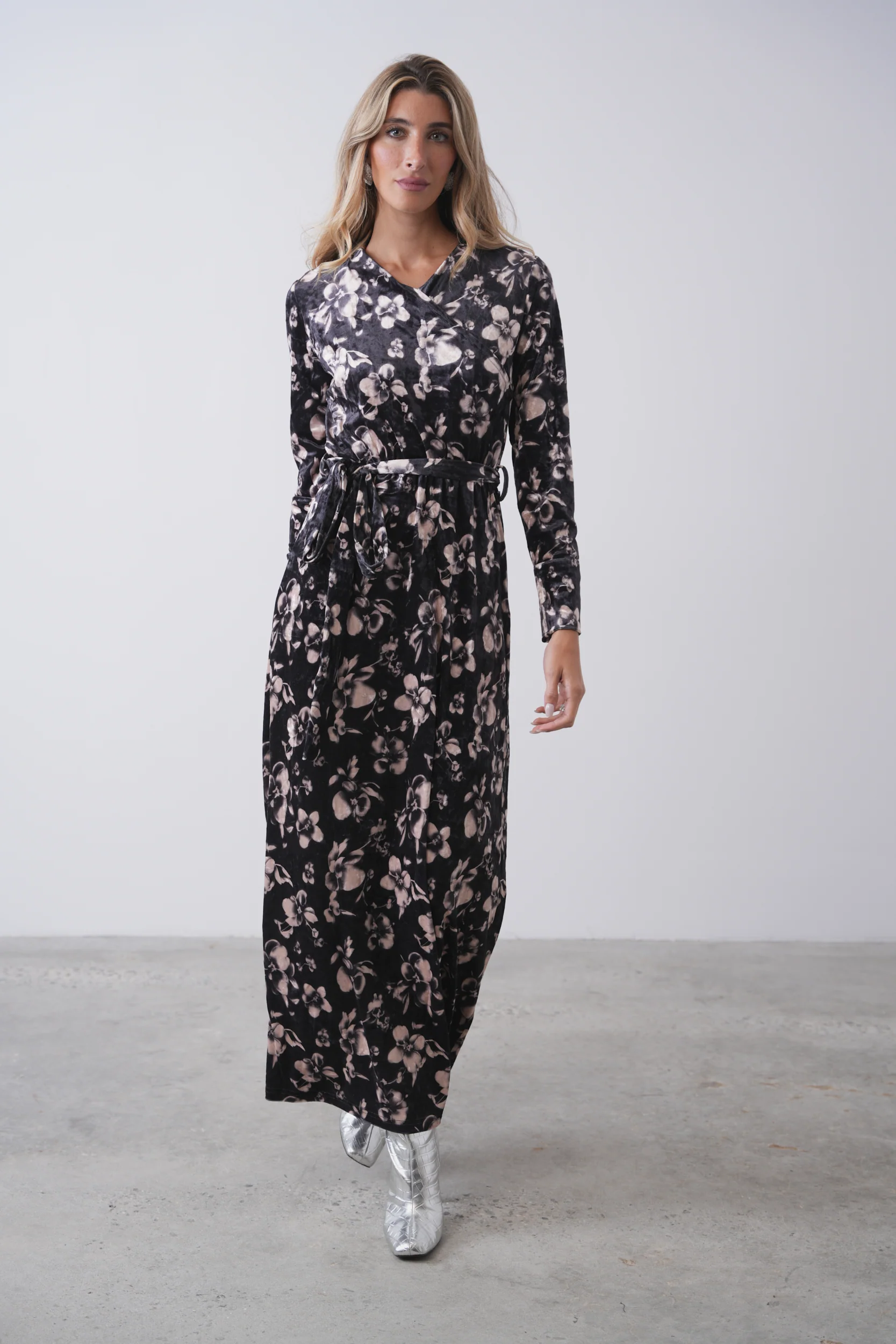 Wrap Maxi Velour Dress - Image 6
