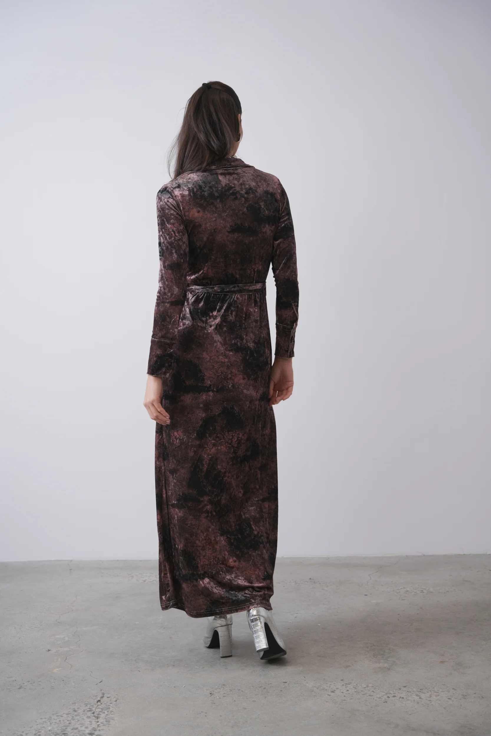 Wrap Maxi Velour Dress - Image 8