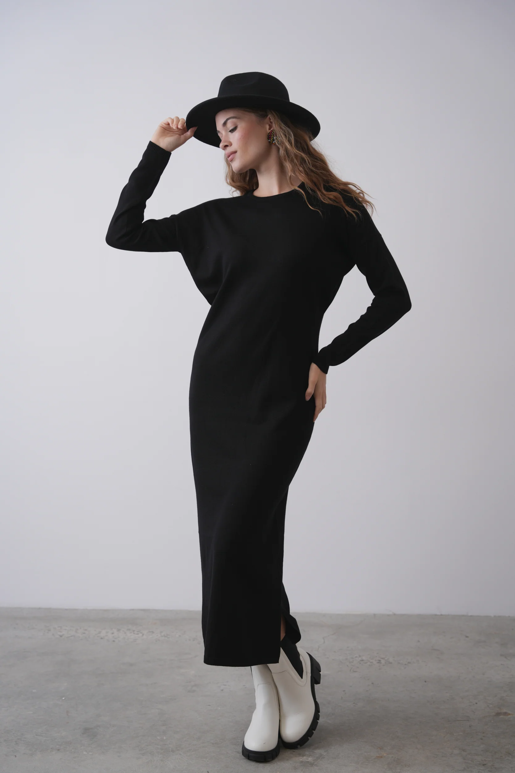 Dolman Sleeve Soft Knit Dress - Image 6