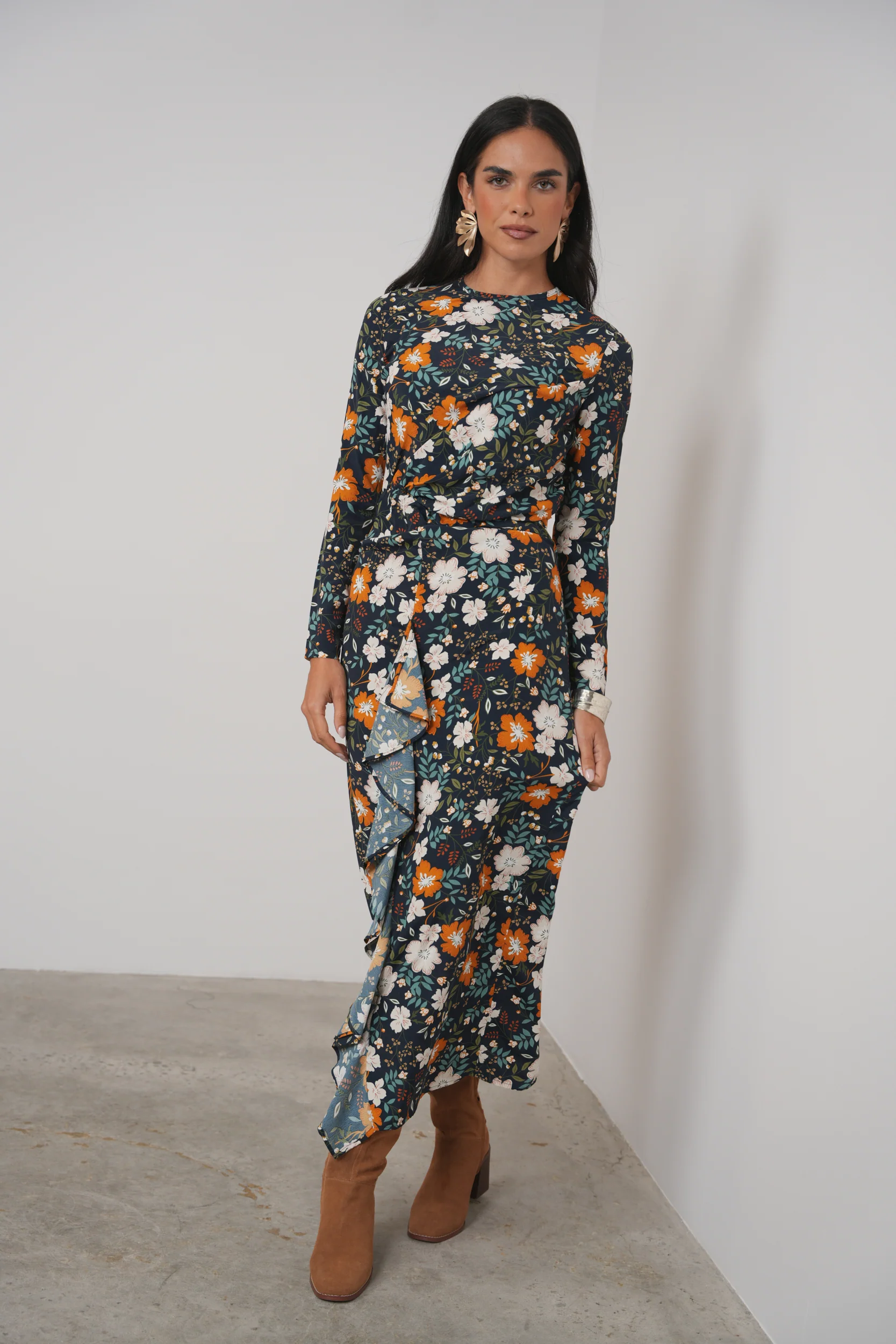 Print Ruffle Dress - Image 9