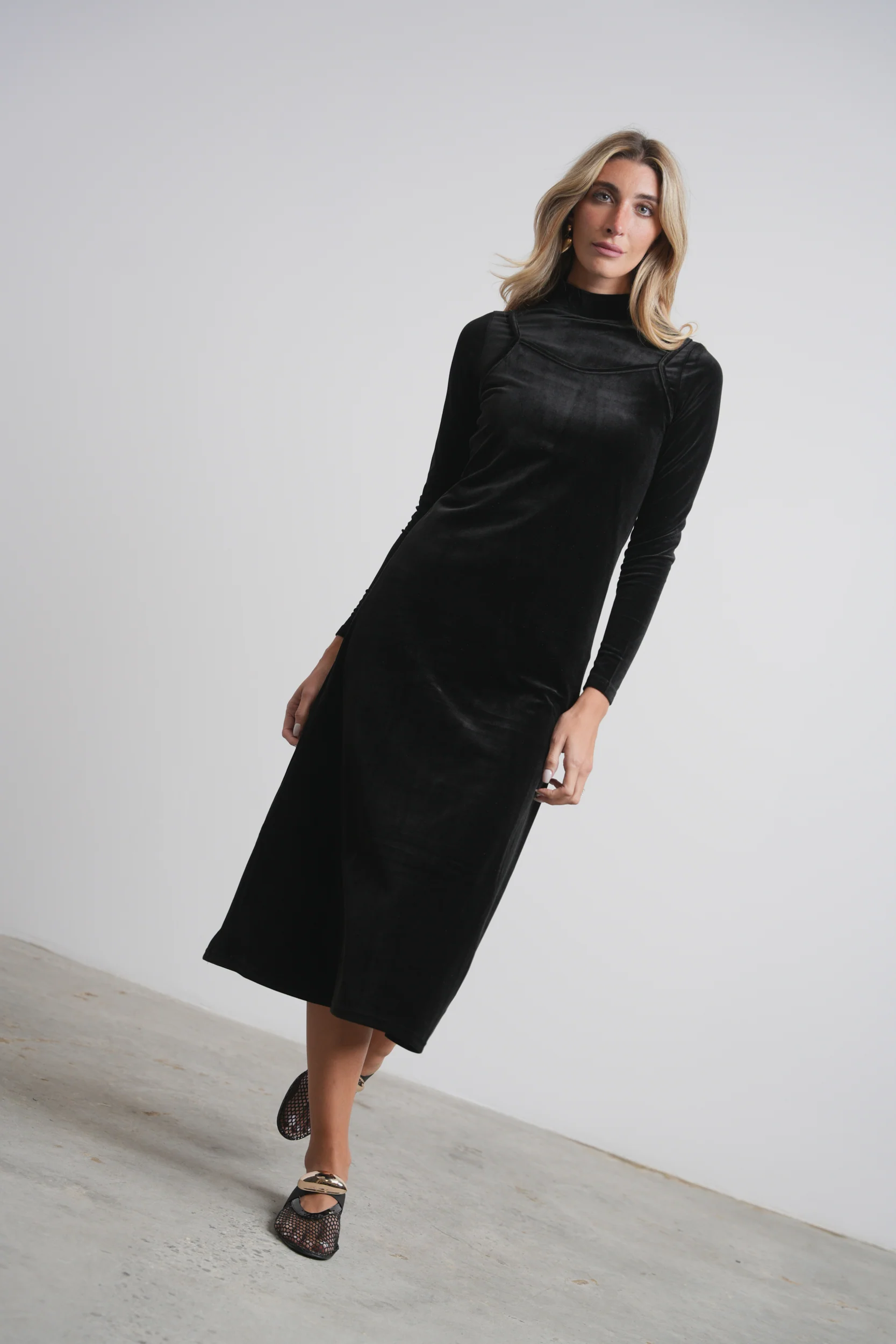 Velour Slip Dress - Image 10