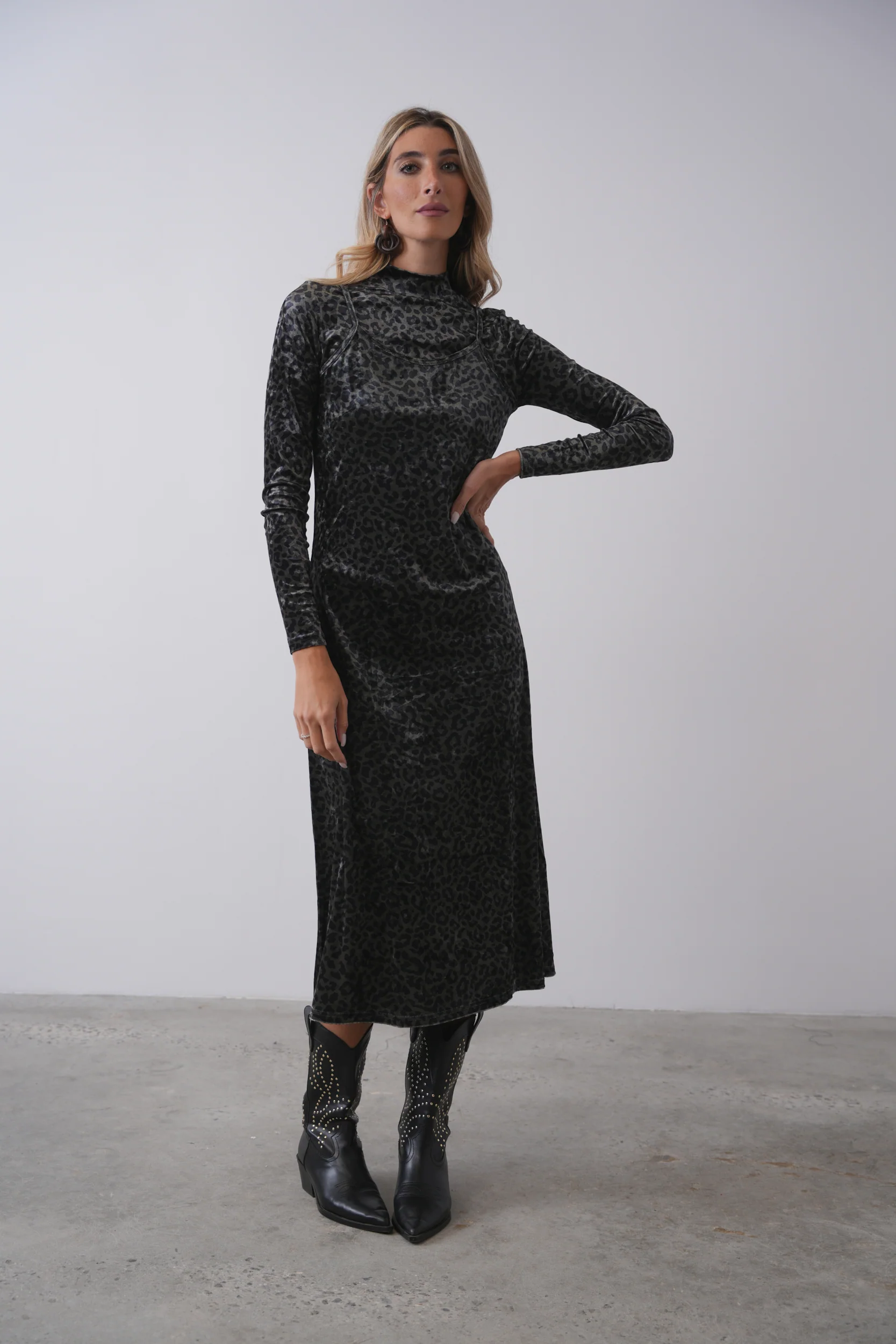 Velour Slip Dress - Image 4