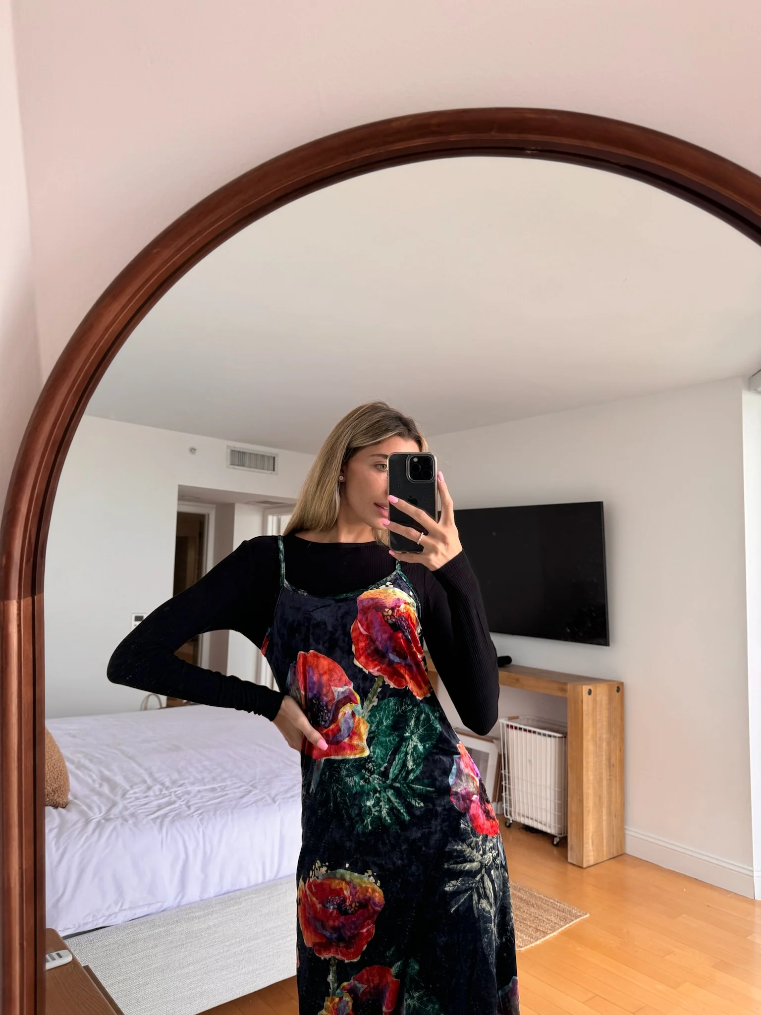 Velour Slip Dress - Image 5