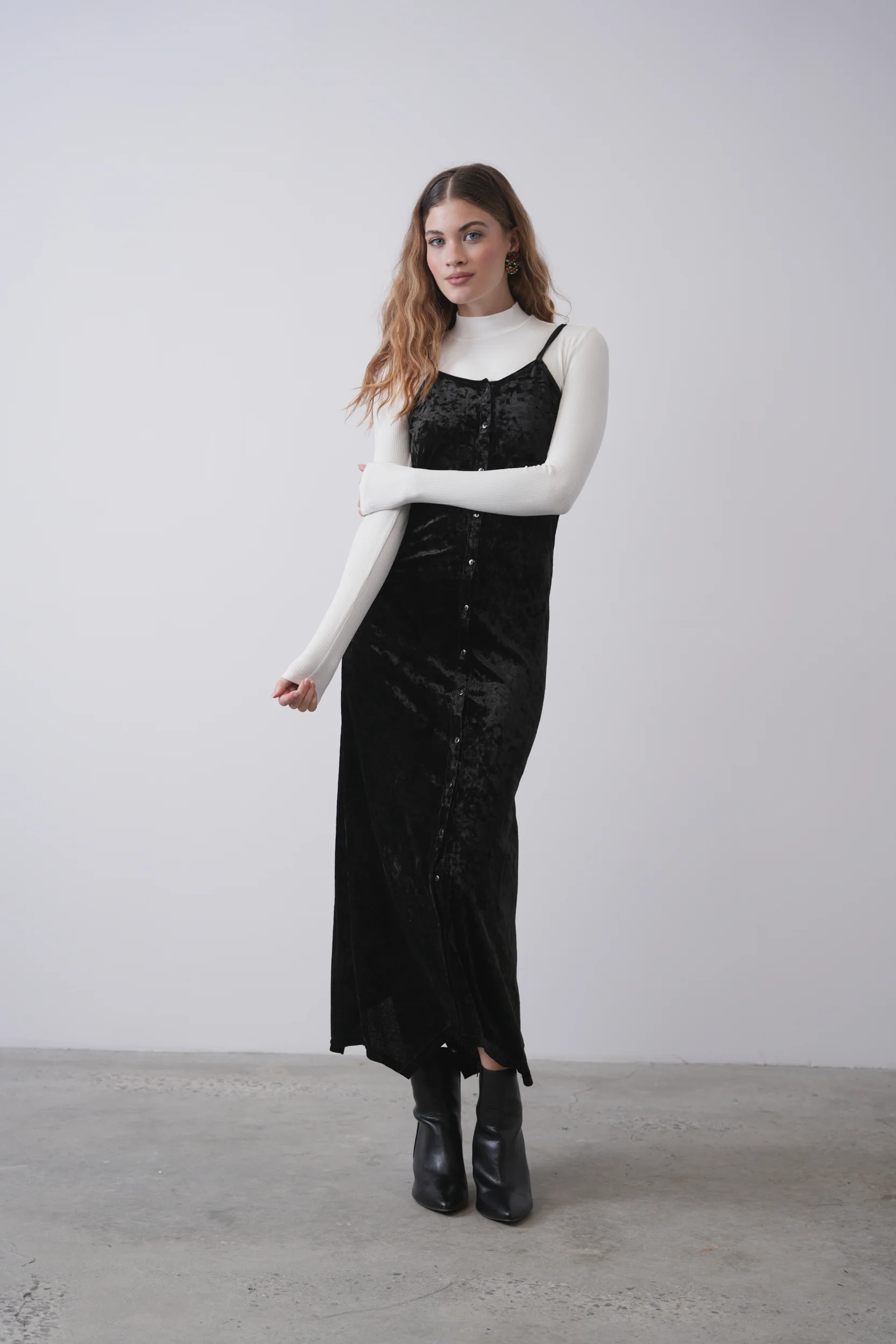 Crushed Velvet Slip Dress - Image 4