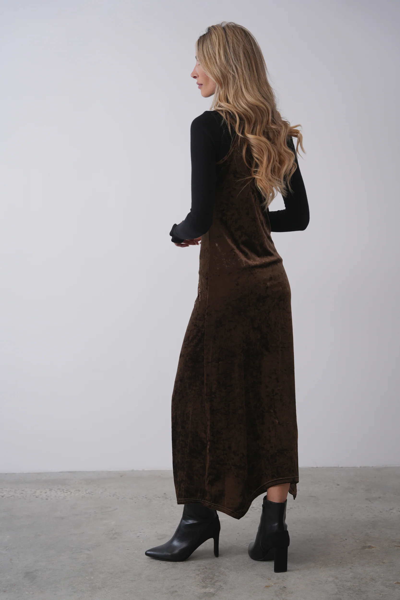 Crushed Velvet Slip Dress - Image 5