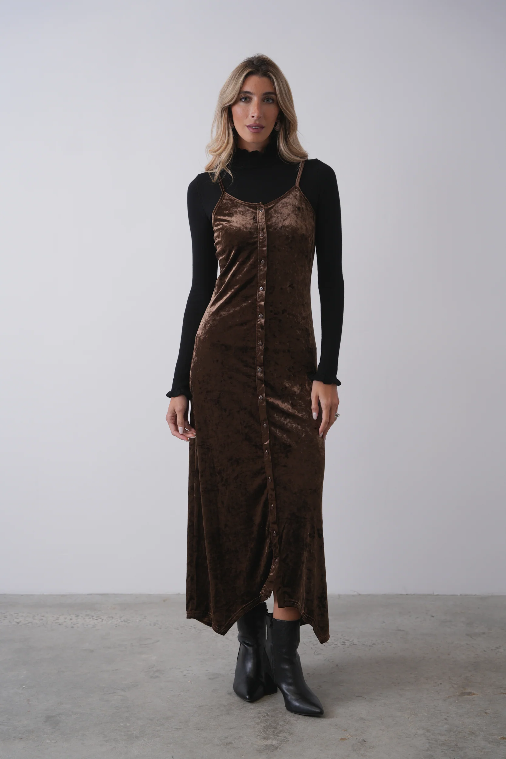Crushed Velvet Slip Dress - Image 7