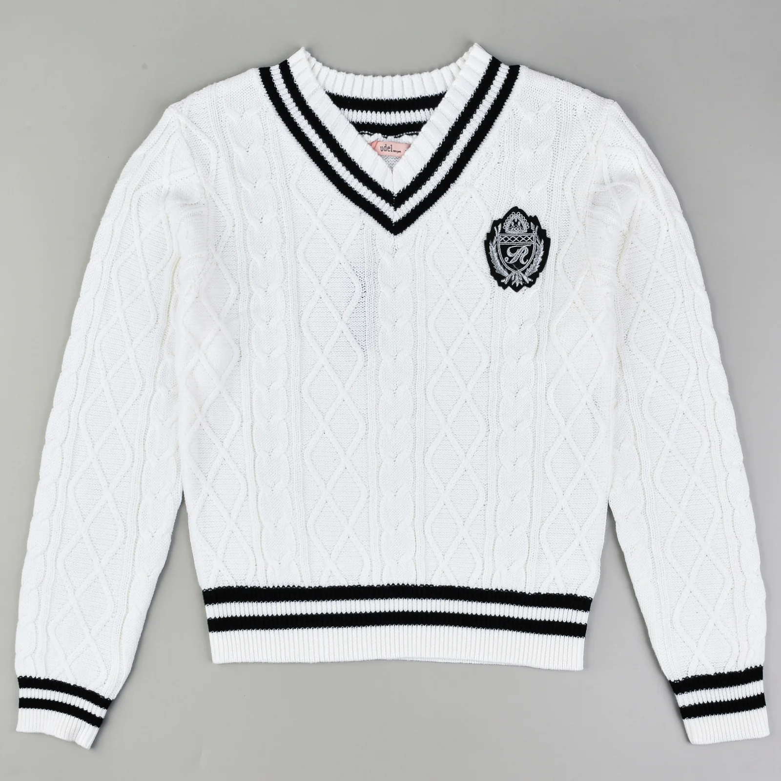 The Jackie Varsity V Neck Sweater - Image 14