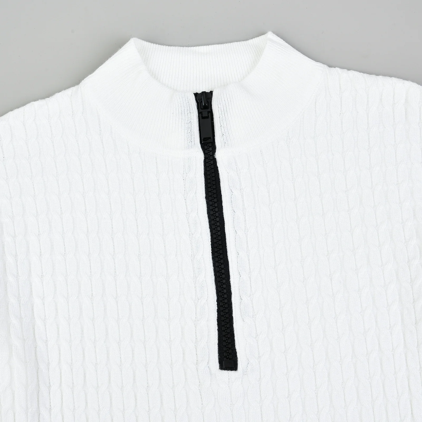 Cable Knit Half Zip Sweater - Image 19