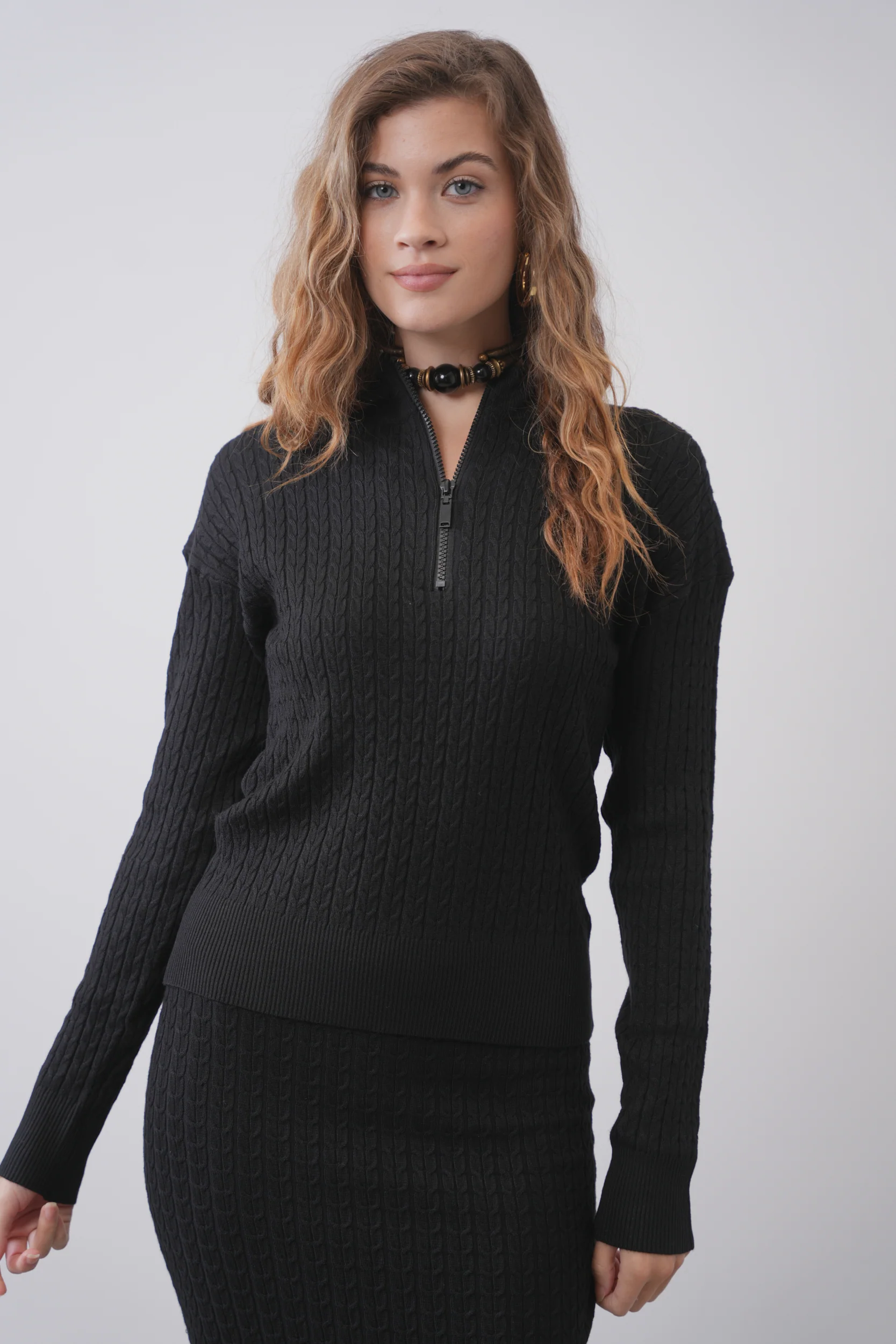 Cable Knit Half Zip Sweater - Image 7