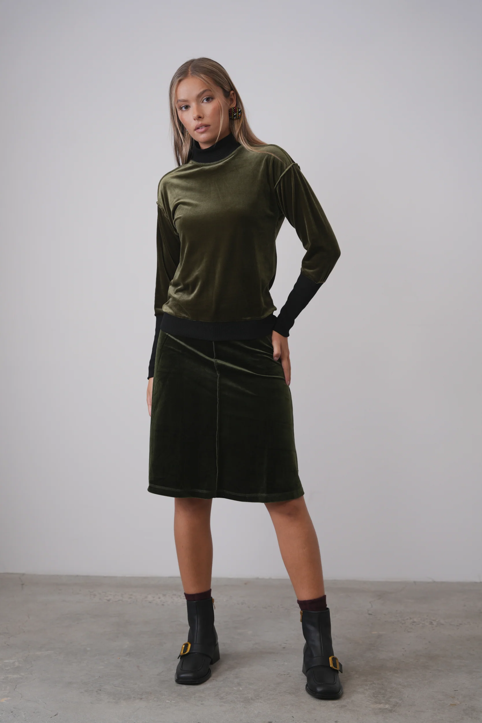 velour Mock Neck Top - Image 4