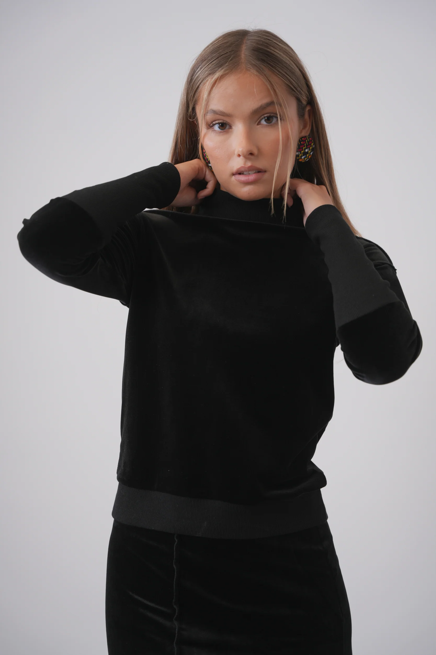 velour Mock Neck Top - Image 7
