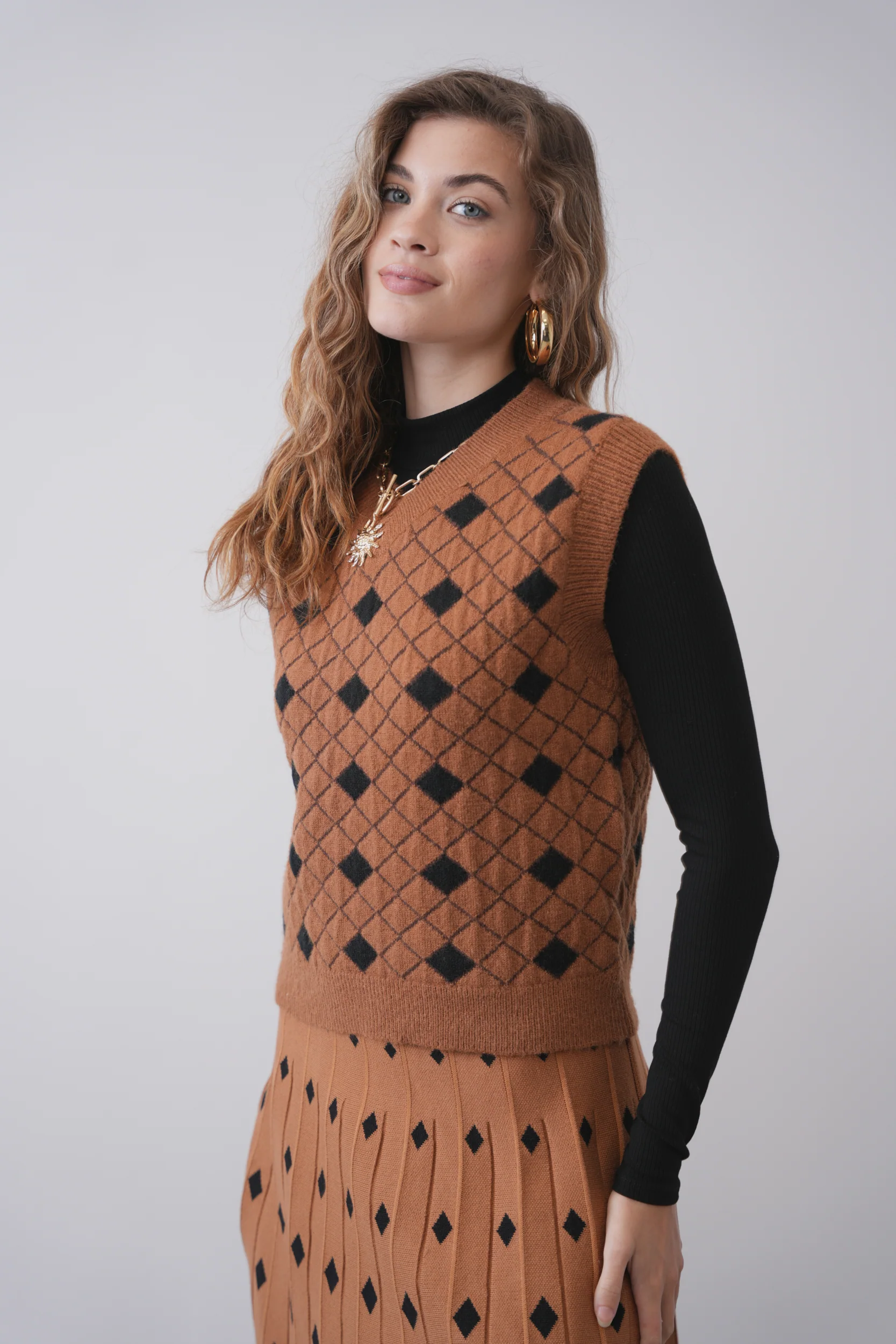 Print Knit Vest - Image 5