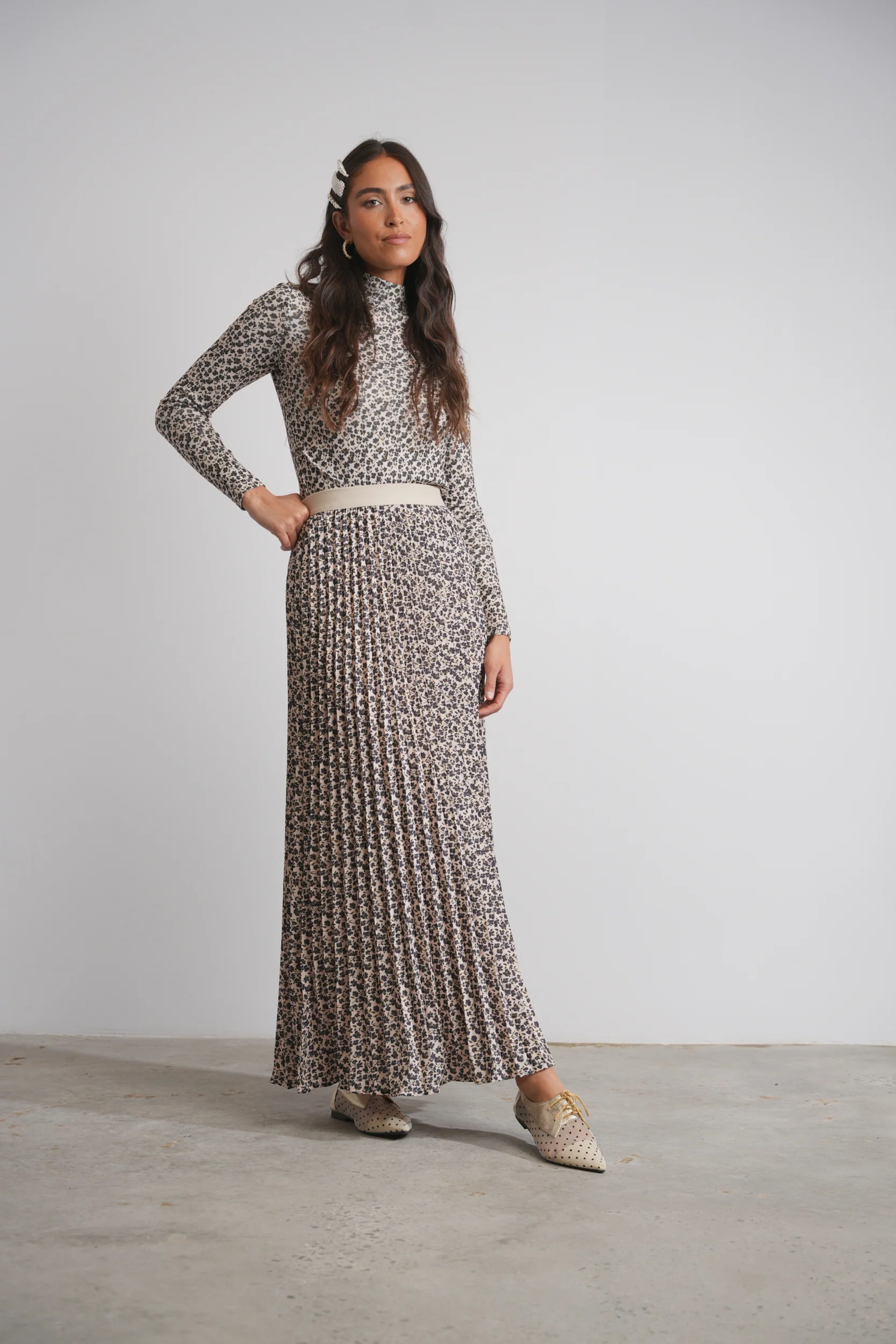Mock Neck Print Top - Image 9