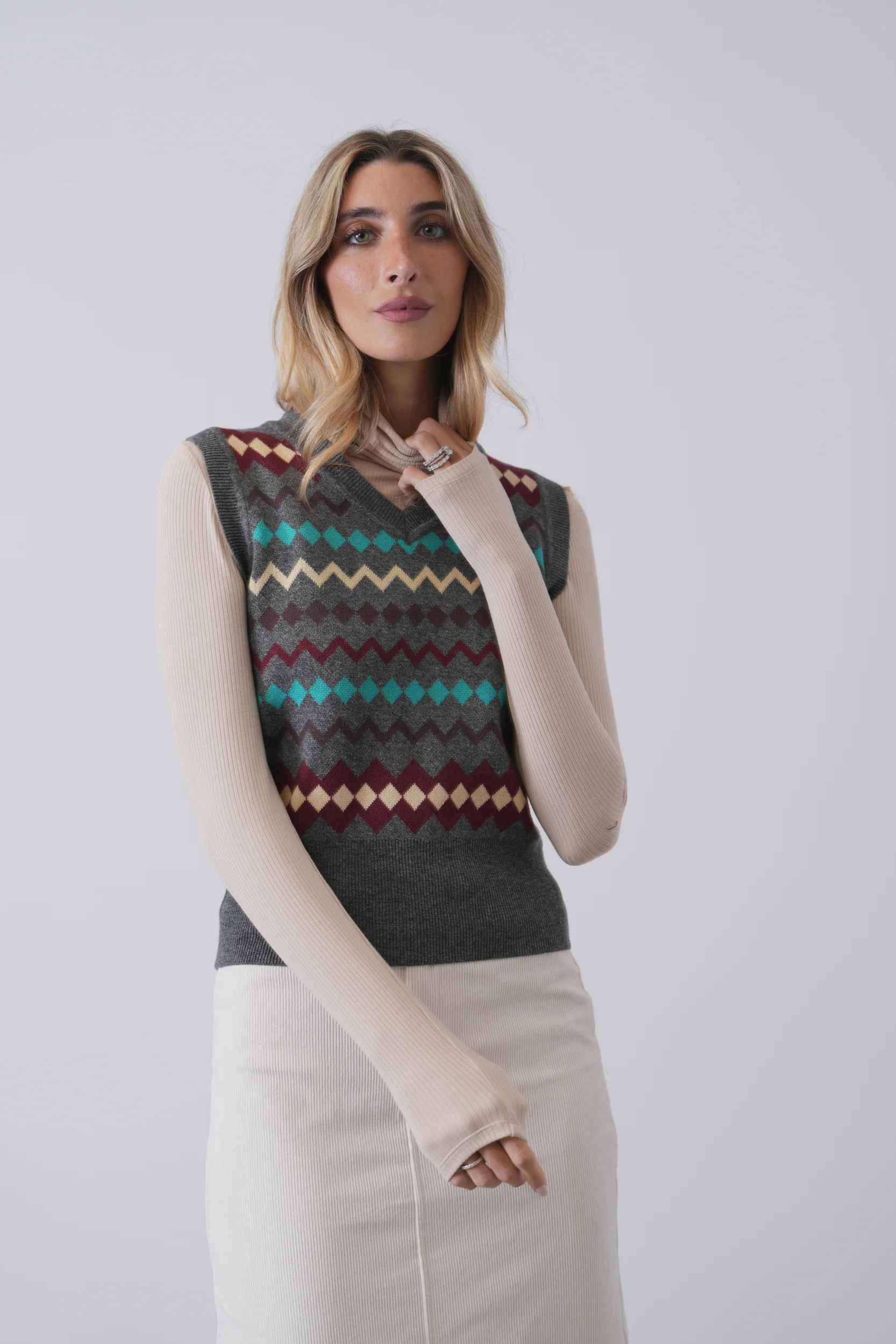 Argyle Print Vest - Image 4