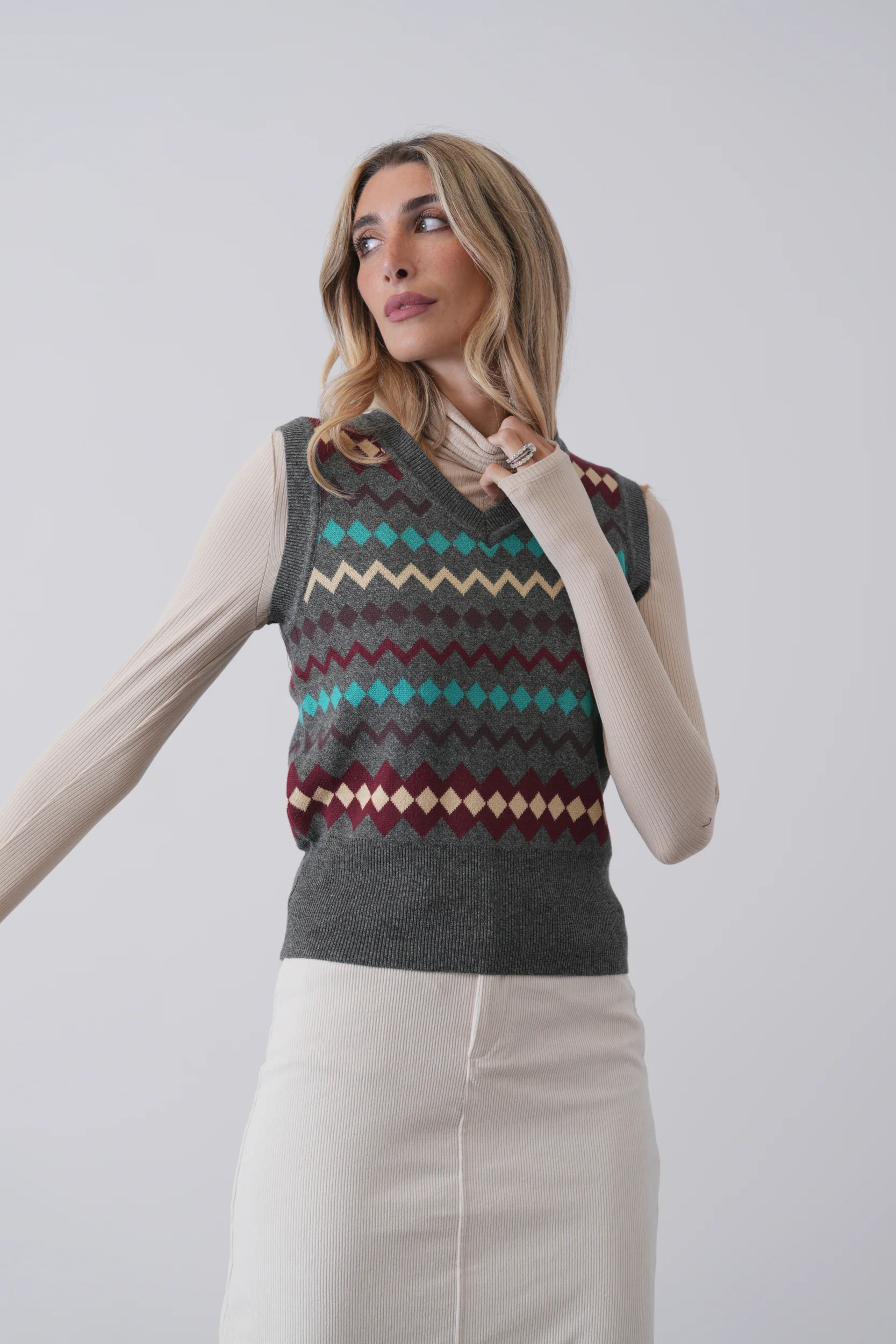 Argyle Print Vest - Image 9