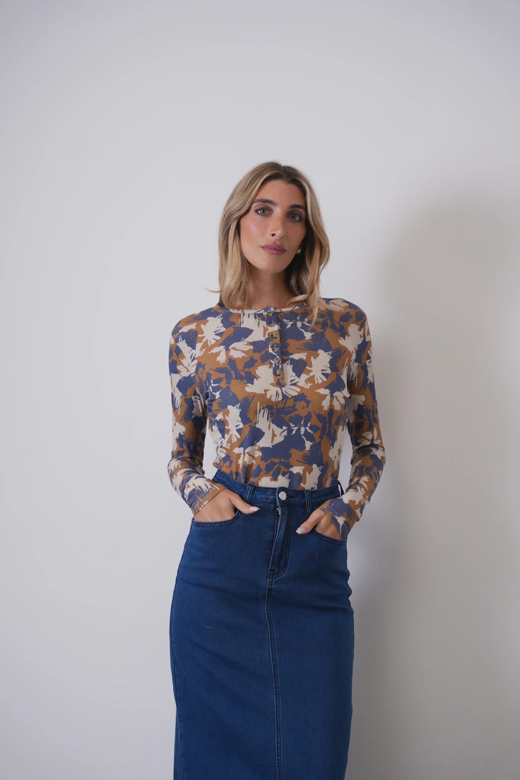 Print Rib Henley - Image 3