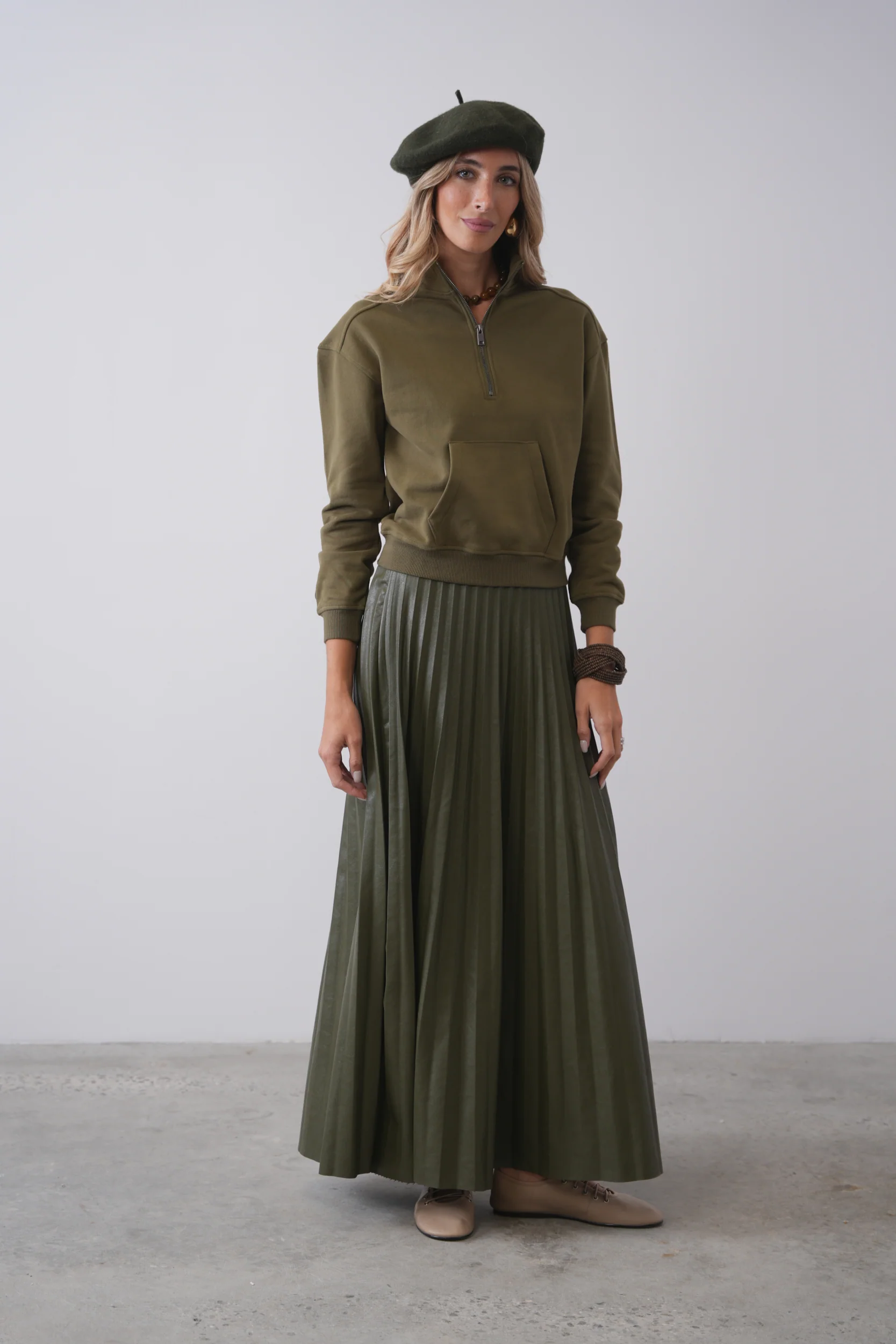 Maxi Leather Pleated Skirt - Image 5