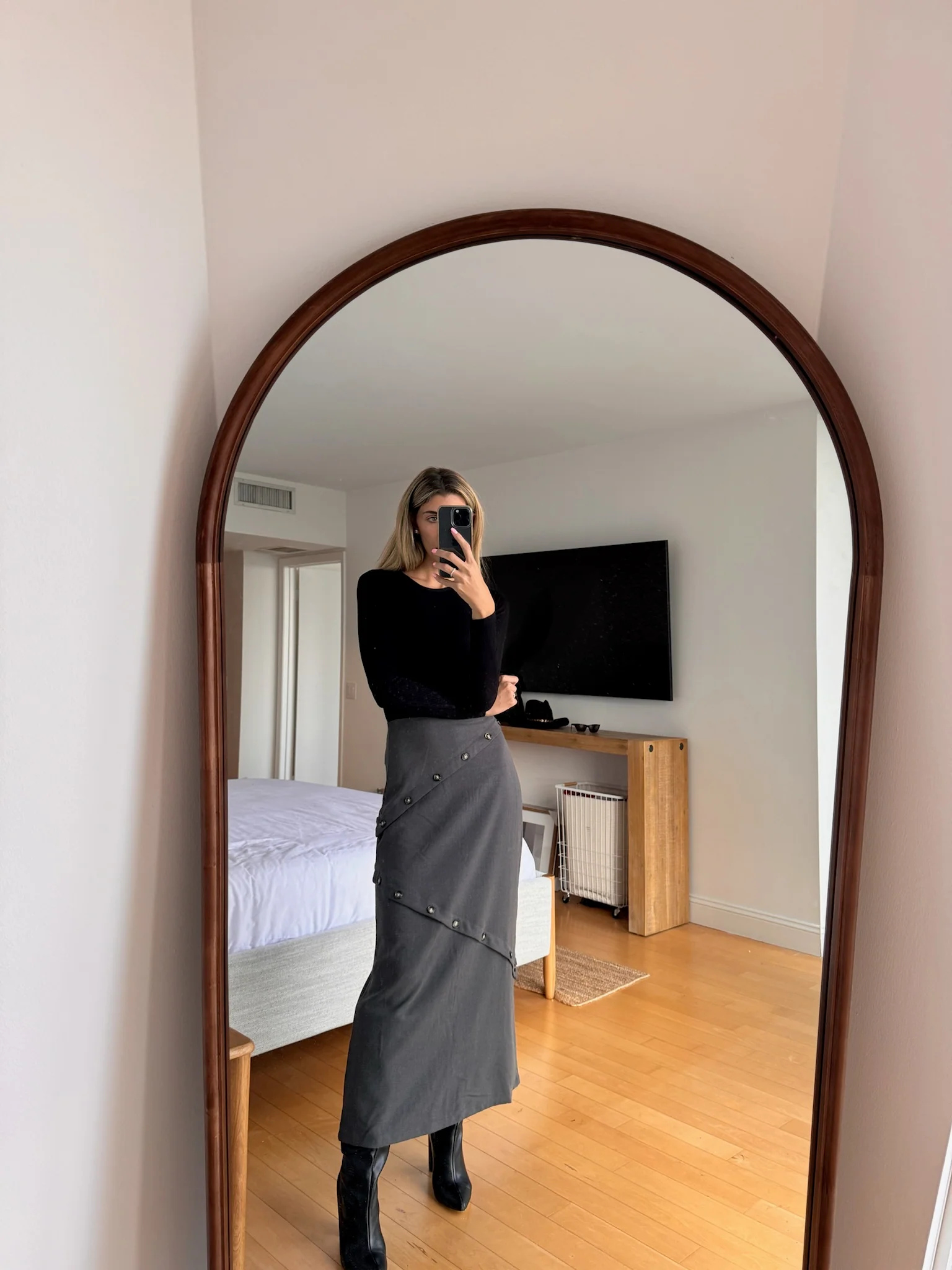 Tailored Button Skirt - Image 2
